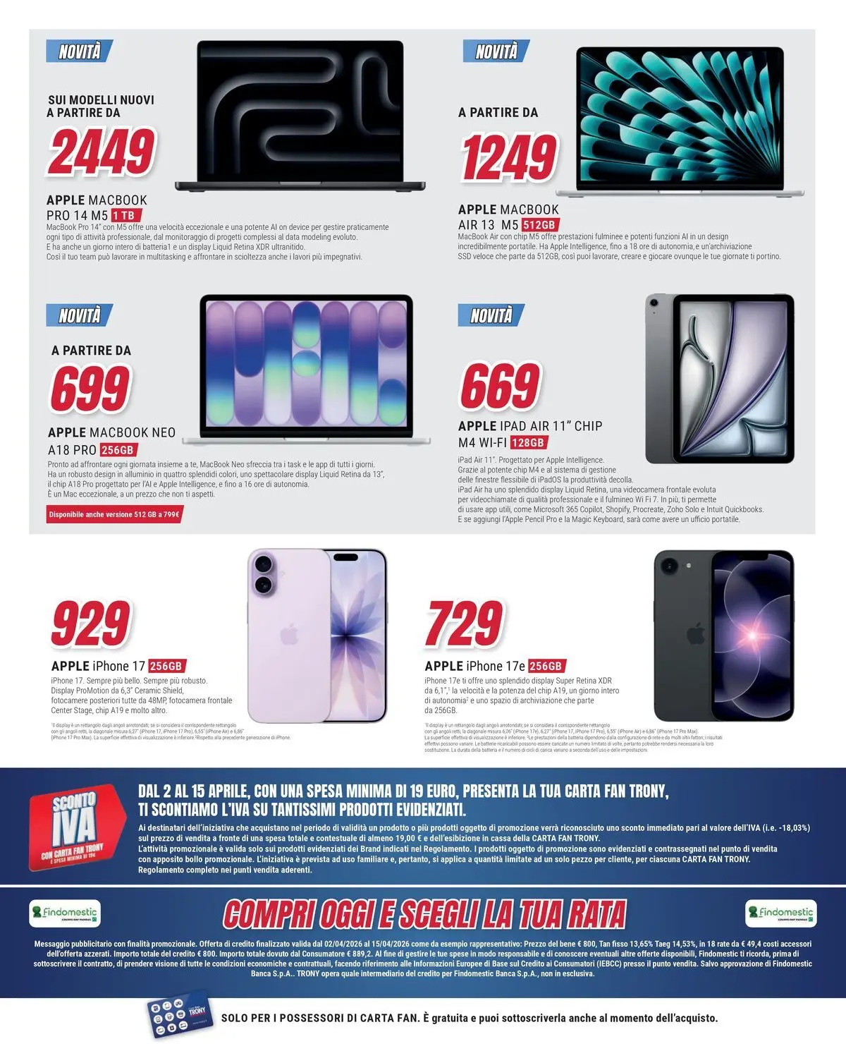 ﻿Trony volantino dal ﻿01/04/2026﻿ > ﻿Anteprima | Pagina: 30 | Prodotti: Macbook air, Iphone, Data, Fan