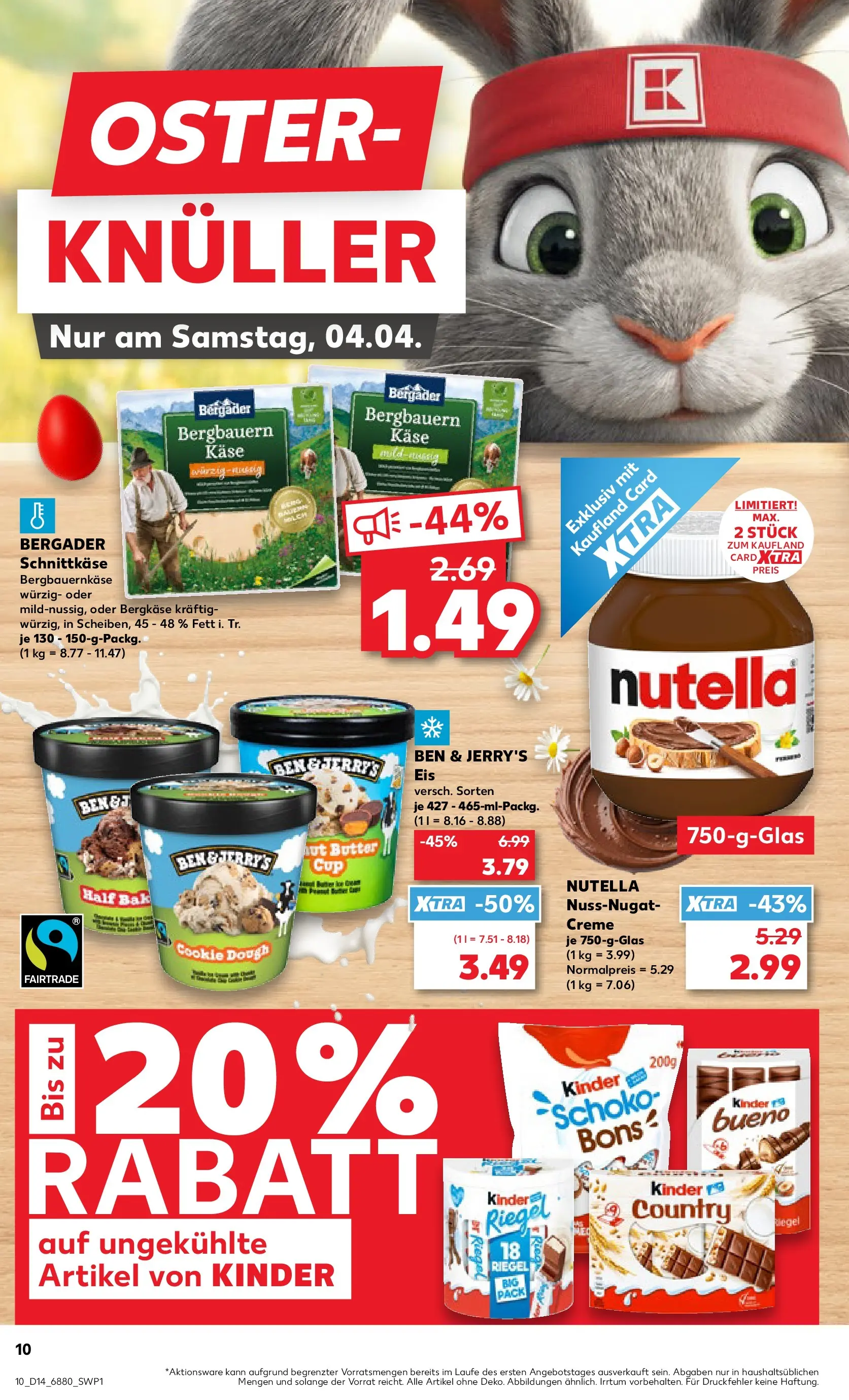 Prospekt Kaufland ab 02.04.2026 » Angebote Online zum Blättern | Seite: 10 | Produkte: Butter, Kinder bueno, Nutella, Eis