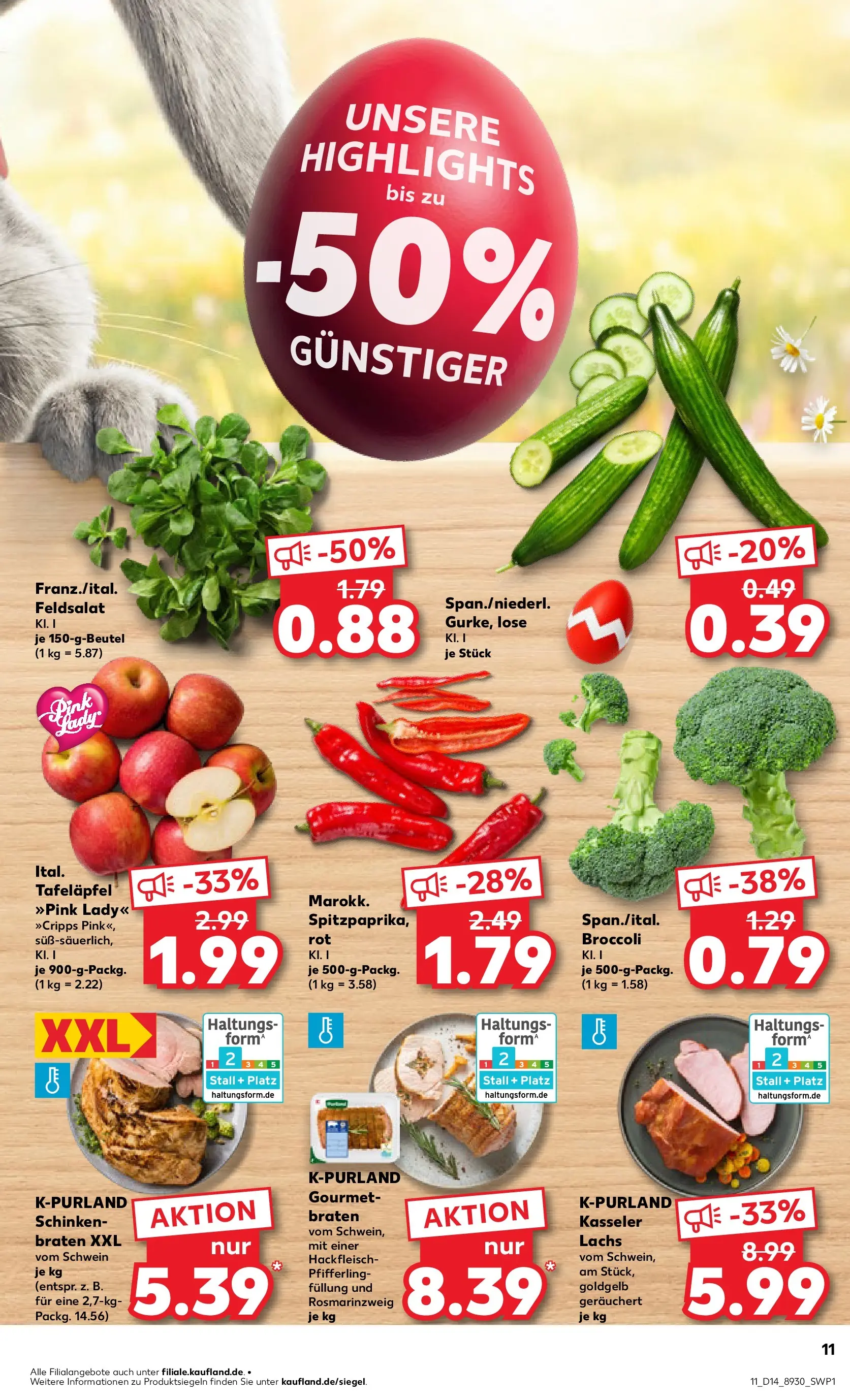 Prospekt Kaufland ab 01.04.2026 » Angebote Online zum Blättern | Seite: 11 | Produkte: Lachs, Schinken, Hackfleisch