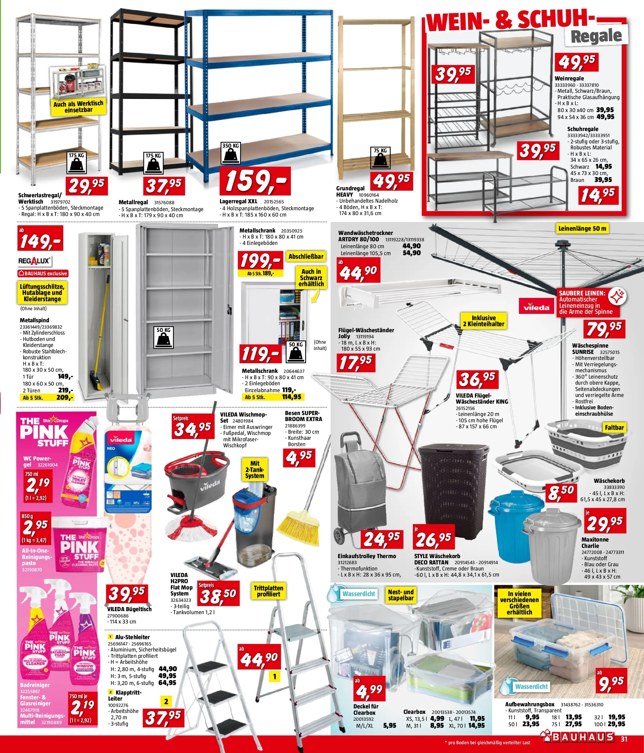 Bauhaus Pasching, Wels, Steyr von 01.04.2026 - Aktuelle Angebote | Seite: 31 | Produkte: Regal, Creme, Wein