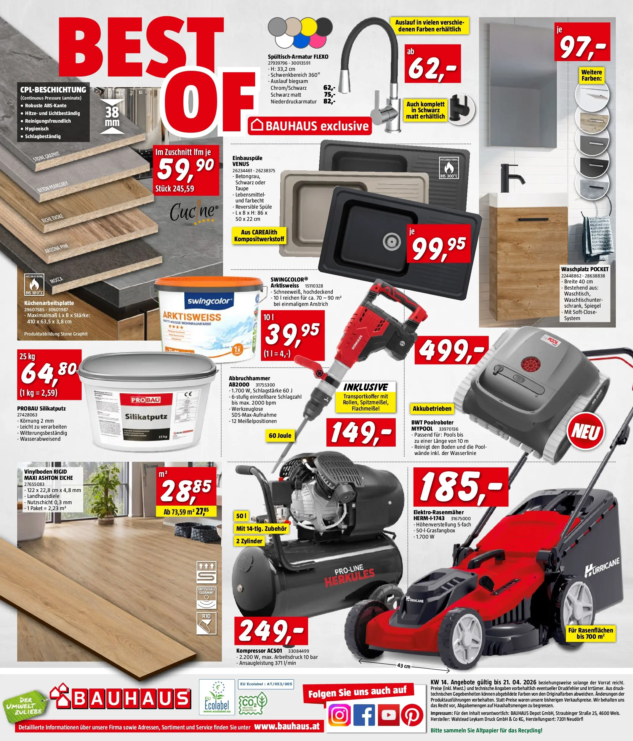 Bauhaus Pasching, Wels, Steyr von 01.04.2026 - Aktuelle Angebote | Seite: 32 | Produkte: Libacomb, Spiegel