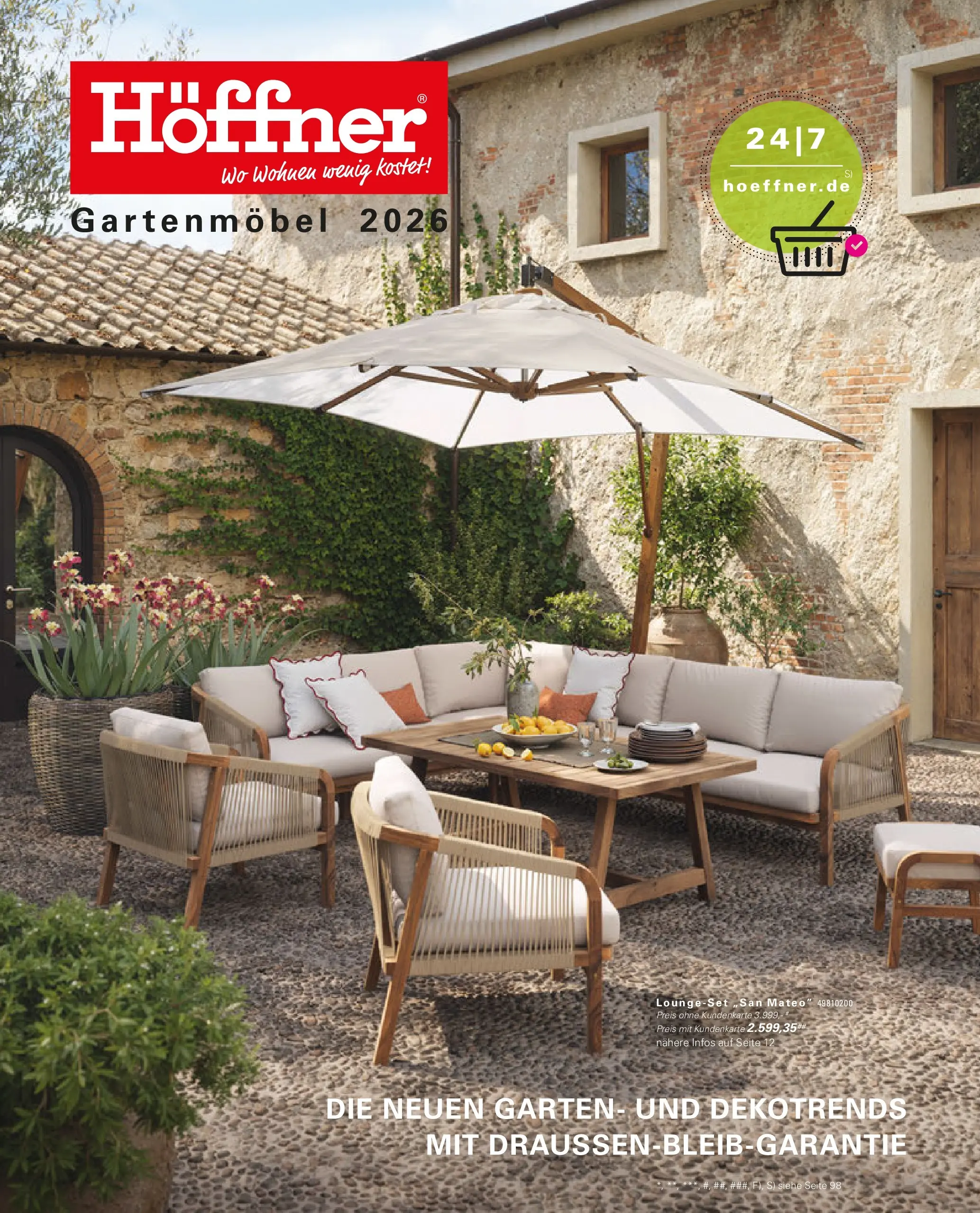 Höffner Prospekt Gartenmöbel Barsbüttel (ab 27.03.2026) zum Blättern | Seite: 1