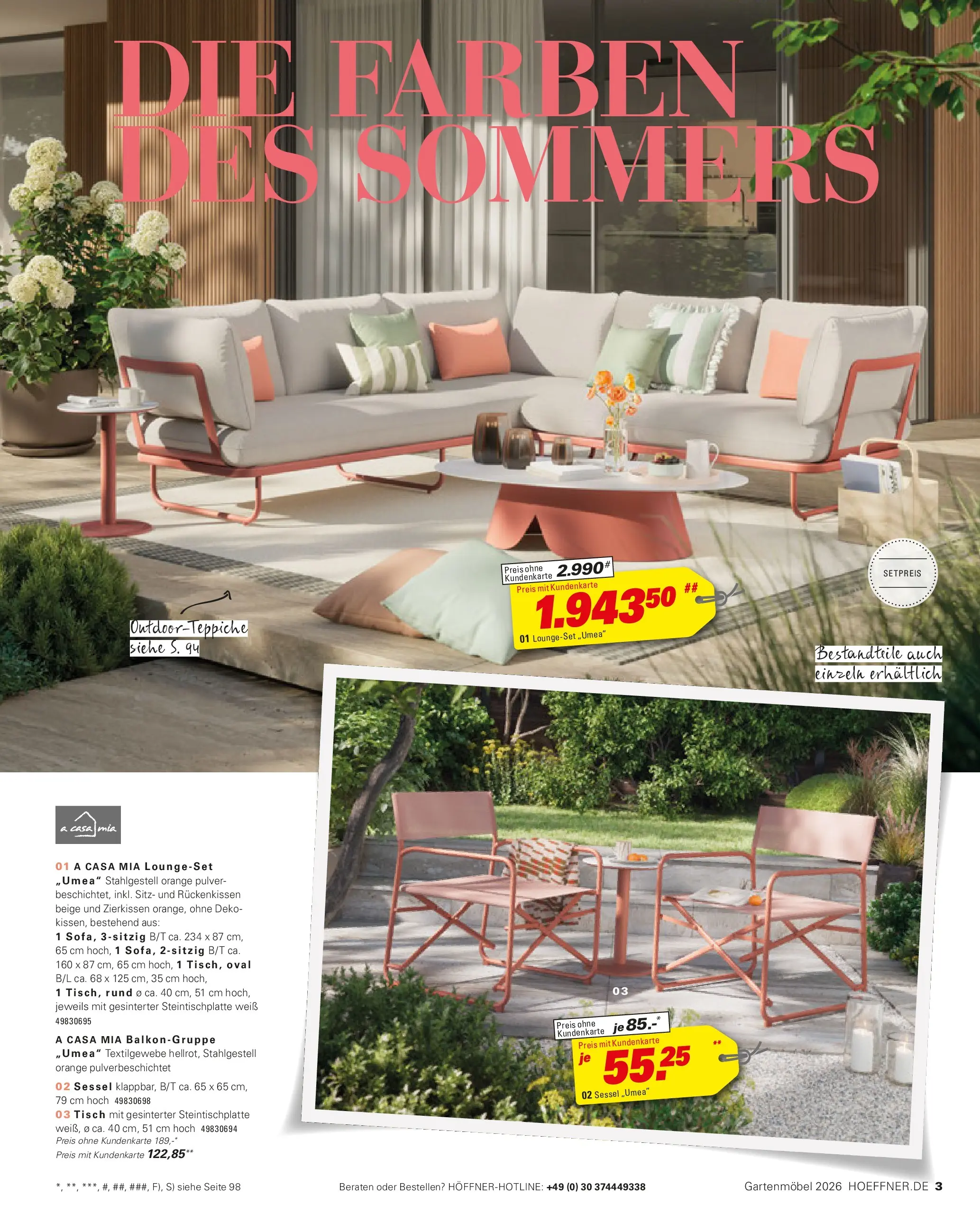 Höffner Prospekt Gartenmöbel Barsbüttel (ab 27.03.2026) zum Blättern | Seite: 3