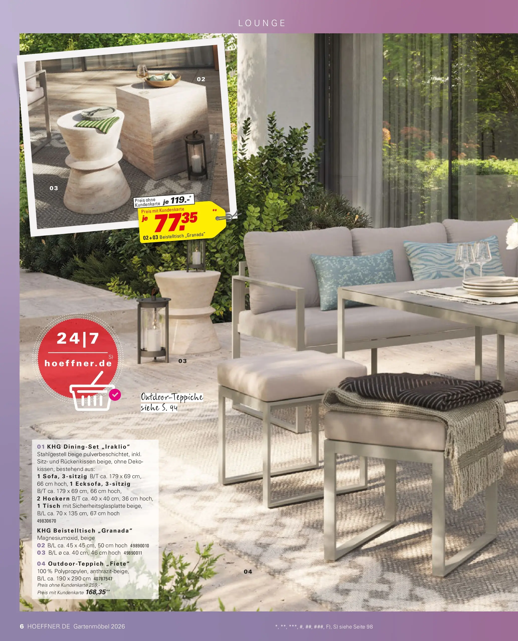 Höffner Prospekt Gartenmöbel Barsbüttel (ab 27.03.2026) zum Blättern | Seite: 6
