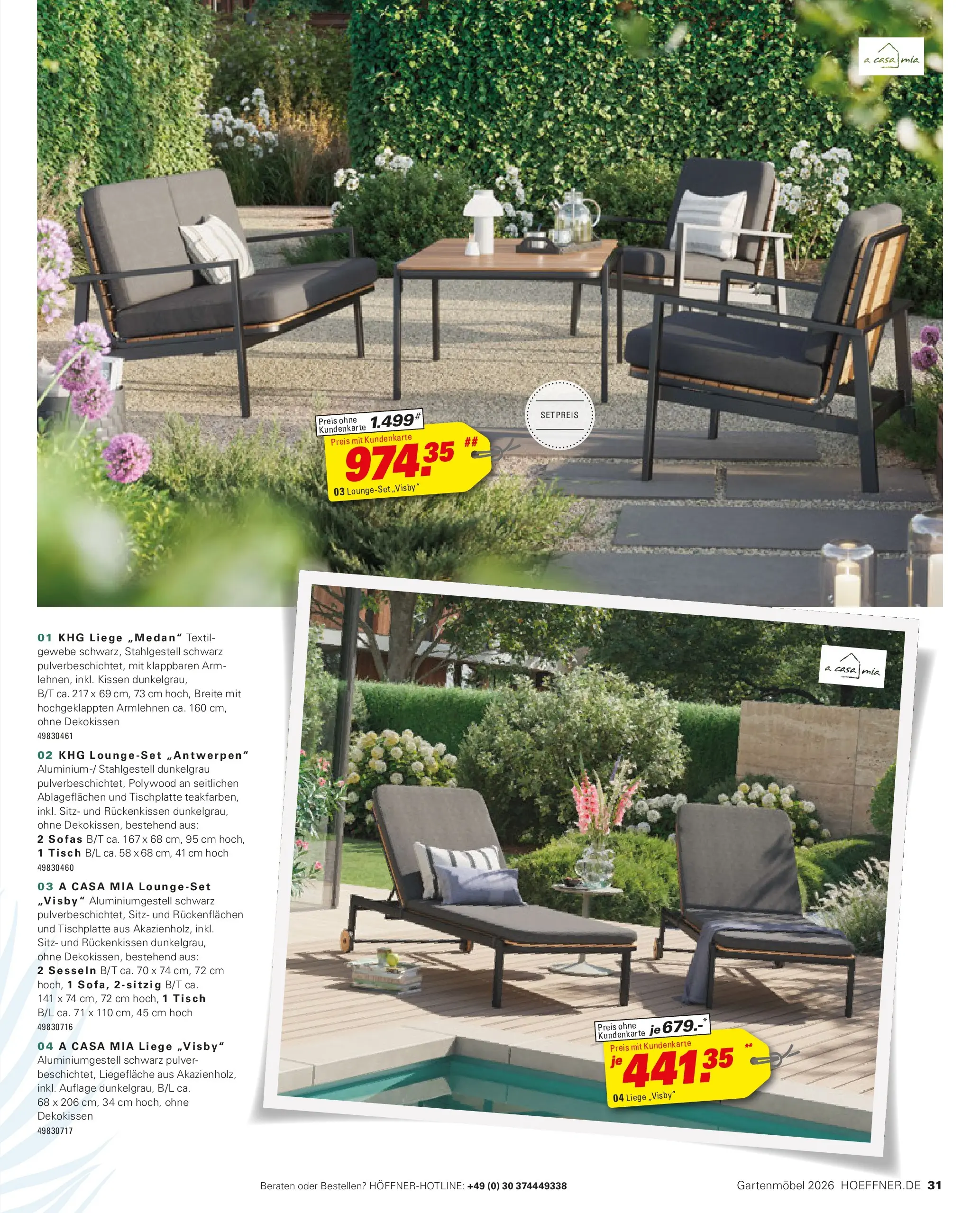 Höffner Prospekt Gartenmöbel Barsbüttel (ab 27.03.2026) zum Blättern | Seite: 31