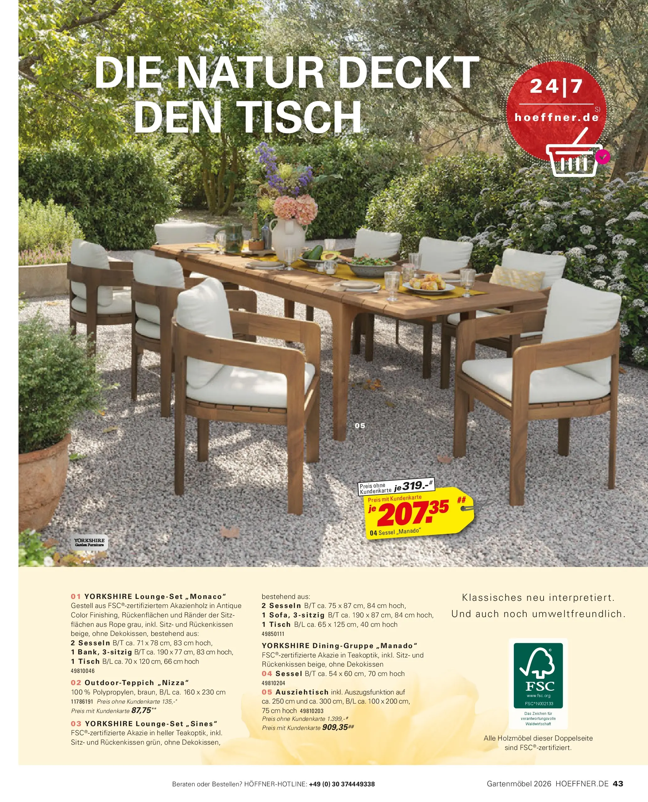 Höffner Prospekt Gartenmöbel Barsbüttel (ab 27.03.2026) zum Blättern | Seite: 43