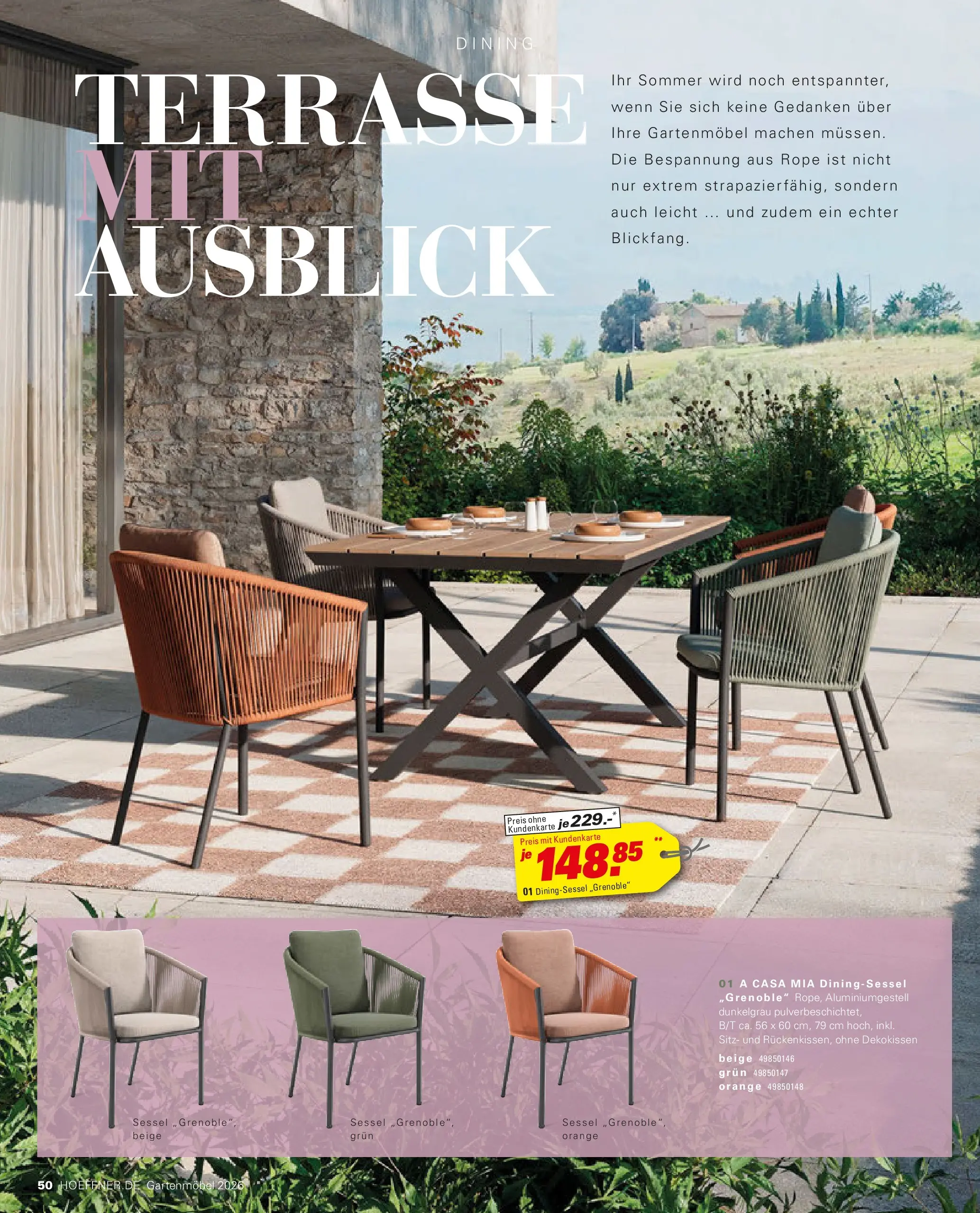 Höffner Prospekt Gartenmöbel Barsbüttel (ab 27.03.2026) zum Blättern | Seite: 50