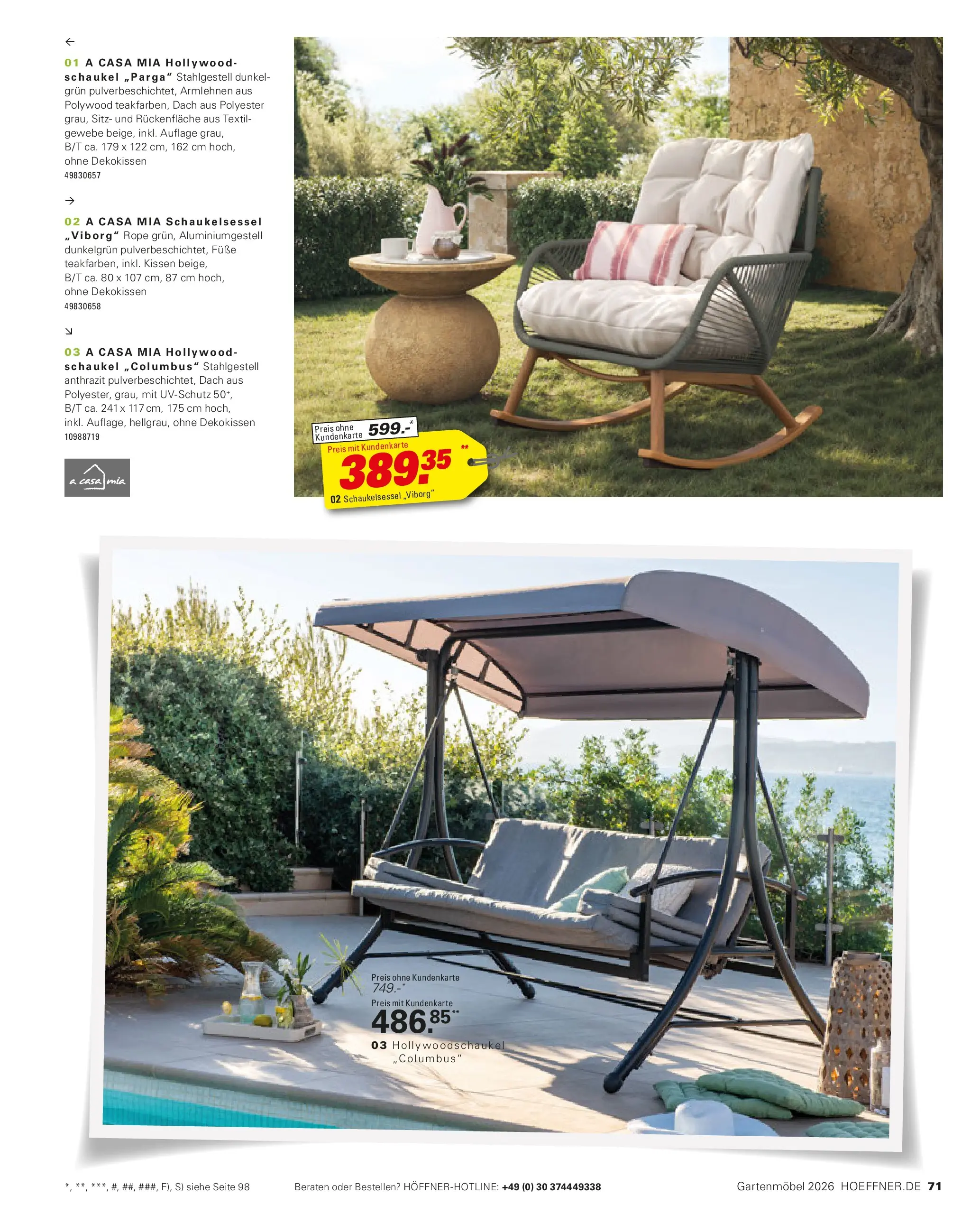 Höffner Prospekt Gartenmöbel Barsbüttel (ab 27.03.2026) zum Blättern | Seite: 71