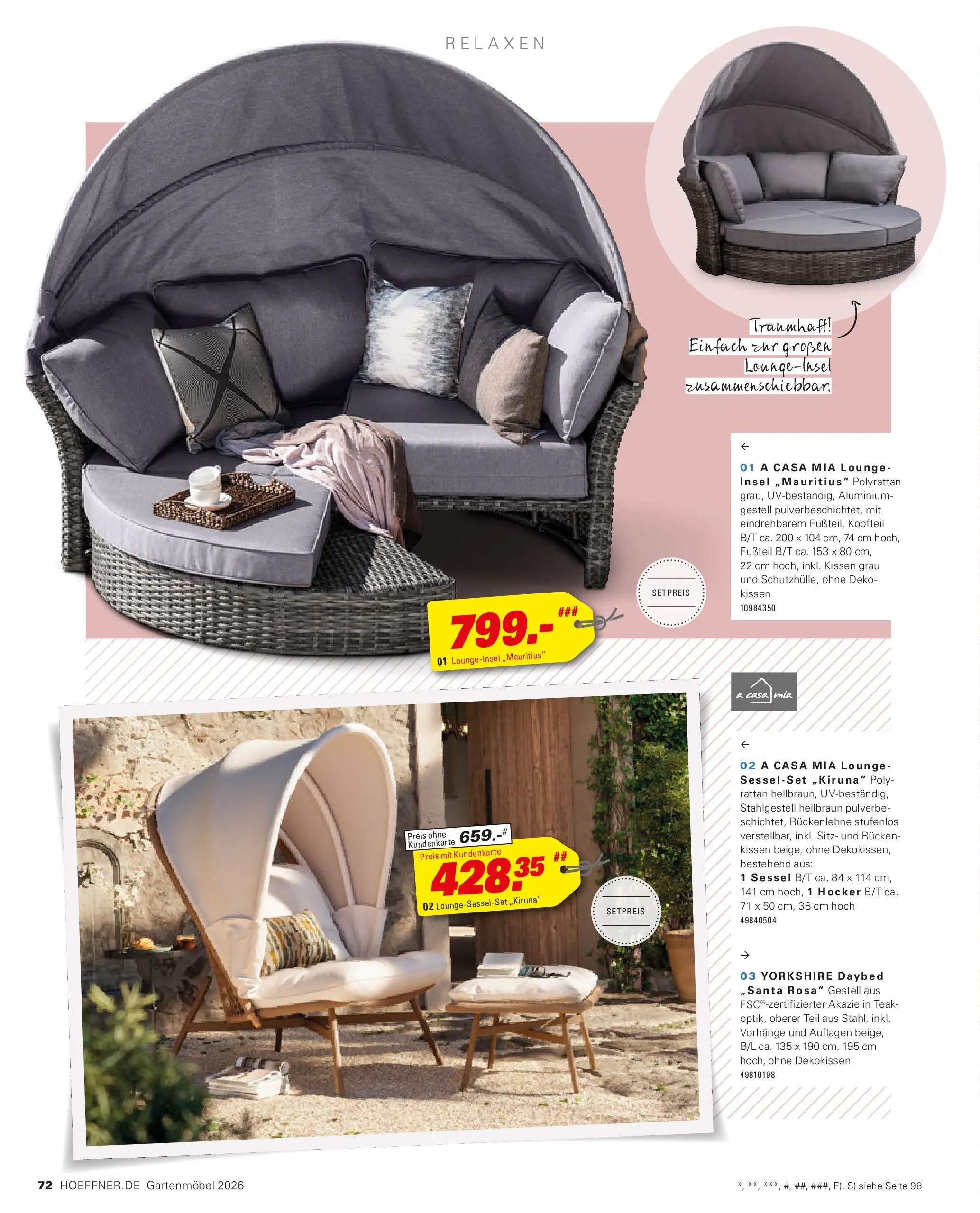 Höffner Prospekt Gartenmöbel Barsbüttel (ab 27.03.2026) zum Blättern | Seite: 72
