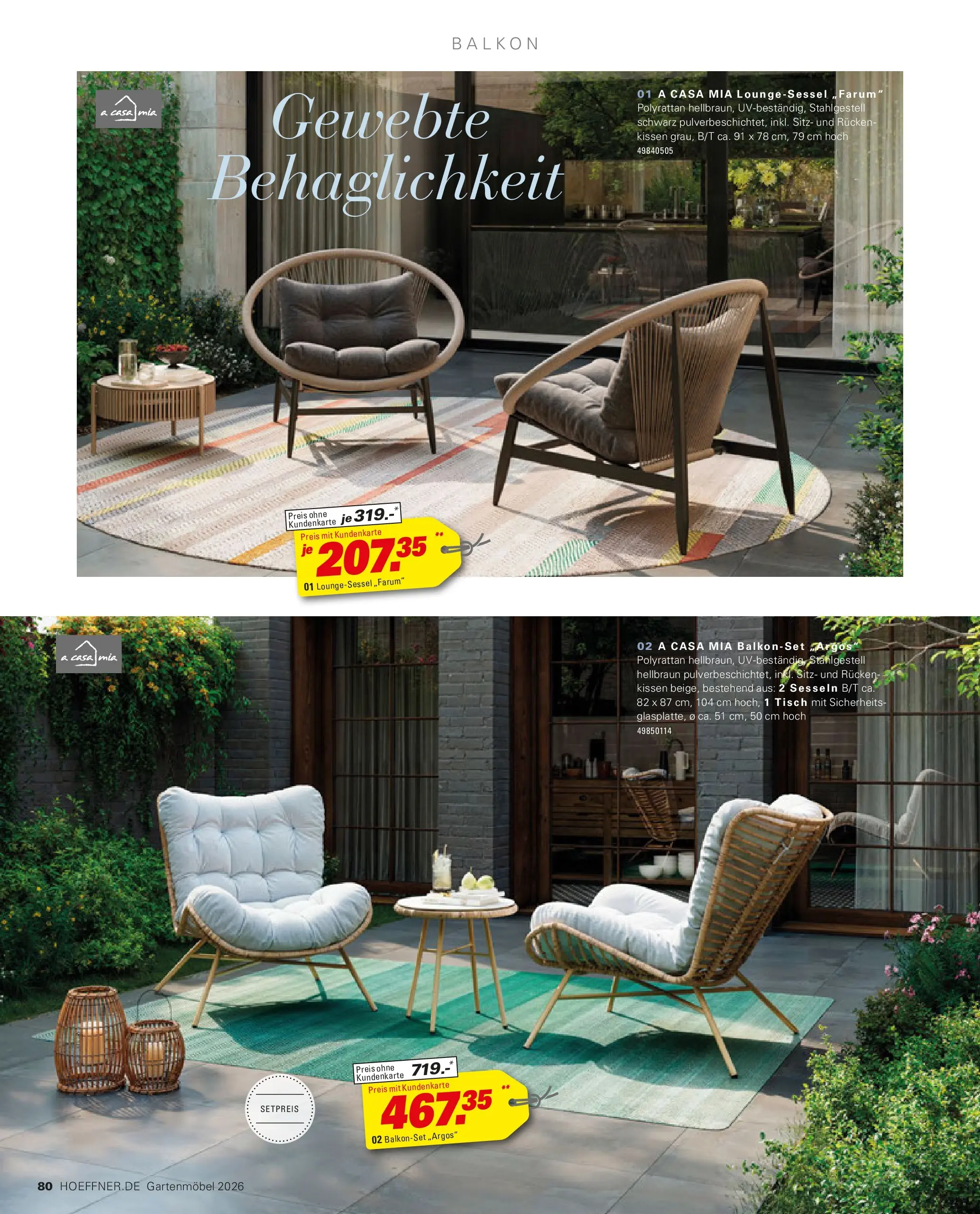 Höffner Prospekt Gartenmöbel Barsbüttel (ab 27.03.2026) zum Blättern | Seite: 80