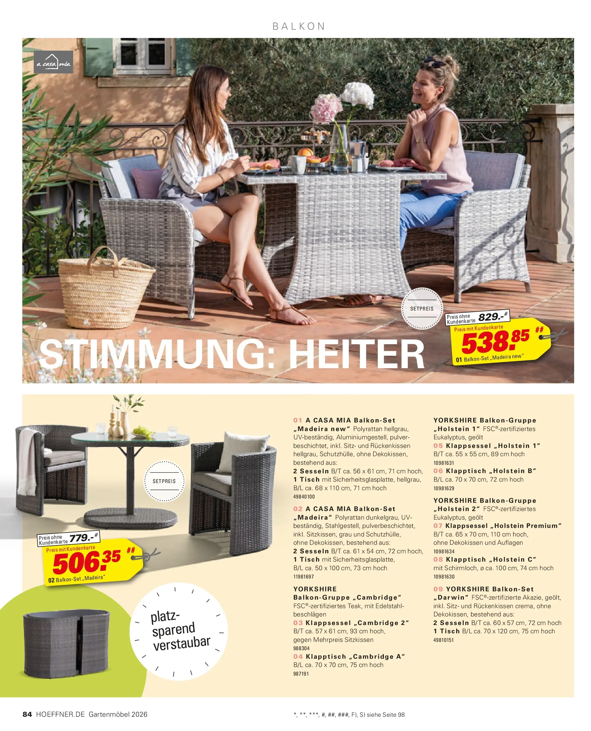 Höffner Prospekt Gartenmöbel Barsbüttel (ab 27.03.2026) zum Blättern | Seite: 84