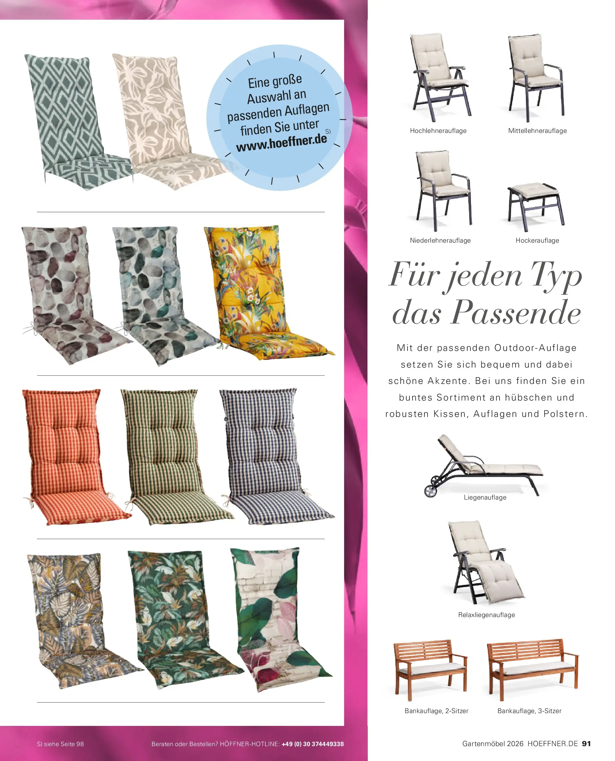 Höffner Prospekt Gartenmöbel Barsbüttel (ab 27.03.2026) zum Blättern | Seite: 91
