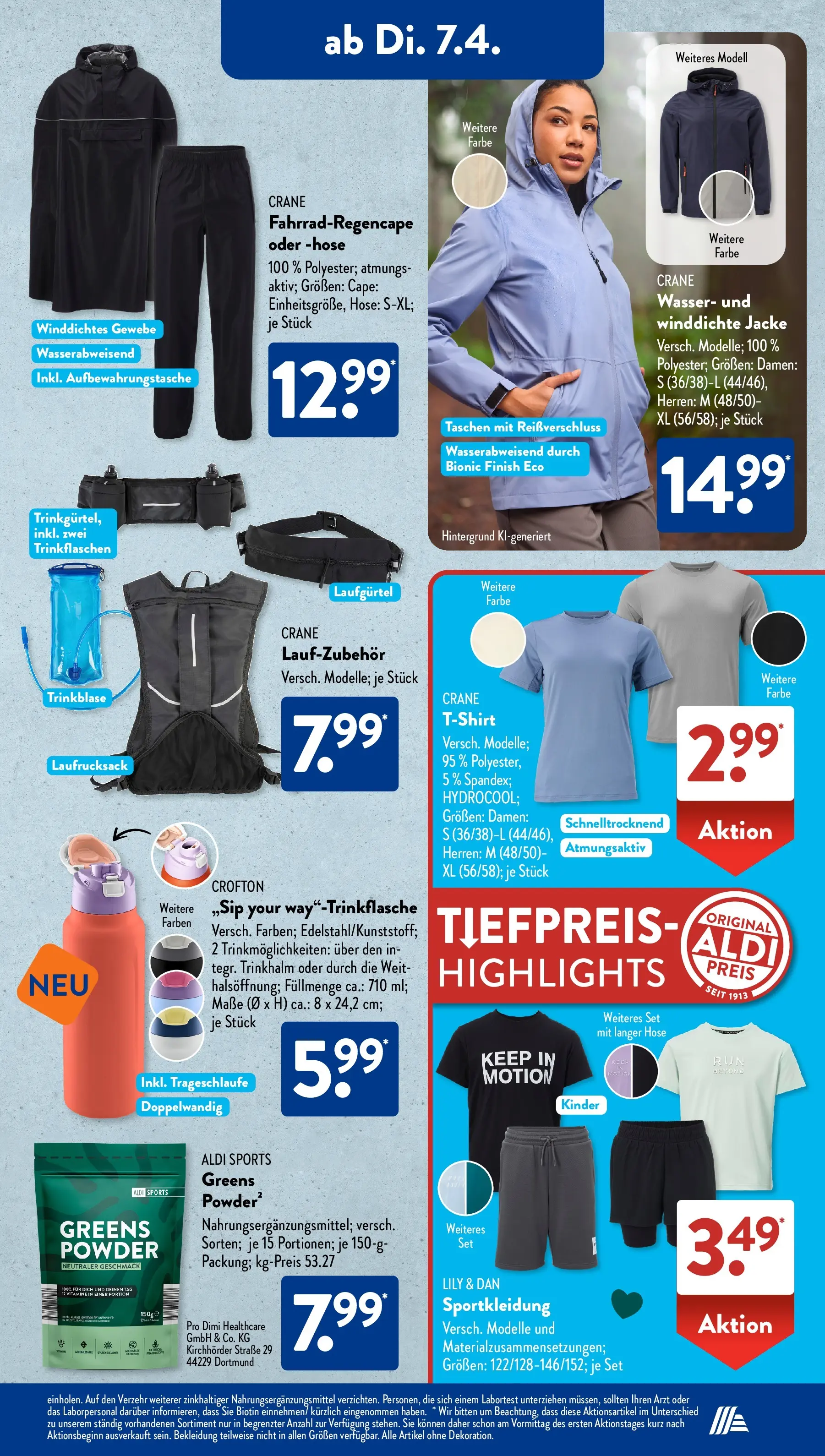 Aldi Süd - Aldi Süd: Wochenangebote (ab 05.04.2026) zum Blättern | Seite: 11 | Produkte: Finish, Wasser, Jacke, Hose