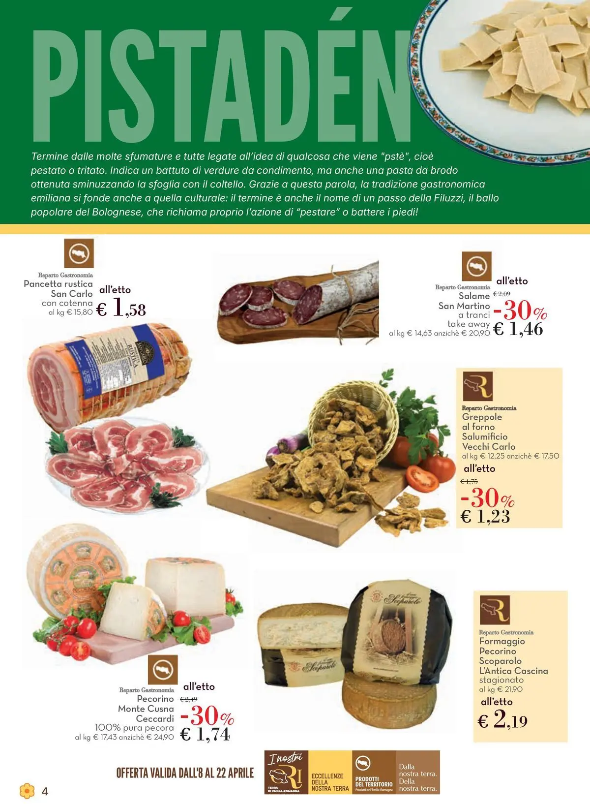 Volantino Conad dal 08/04/2026 > Anteprima | Pagina: 4 | Prodotti: Pancetta, Verdure, Formaggio, Pecorino