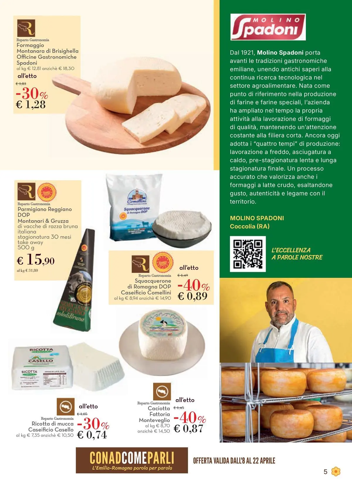 Volantino Conad dal 08/04/2026 > Anteprima | Pagina: 5 | Prodotti: Latte, Formaggio, Parmigiano reggiano, Parmigiano
