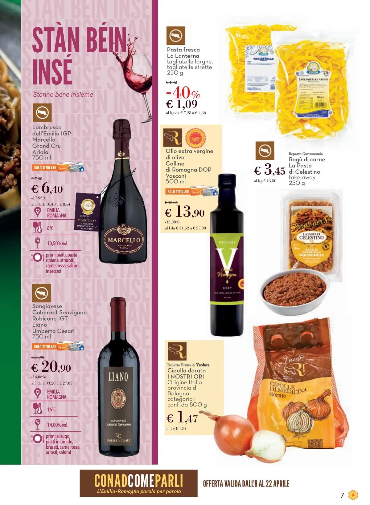 Volantino Conad dal 08/04/2026 > Anteprima | Pagina: 7 | Prodotti: Lanterna, Olio, Pasta, Olio extra vergine