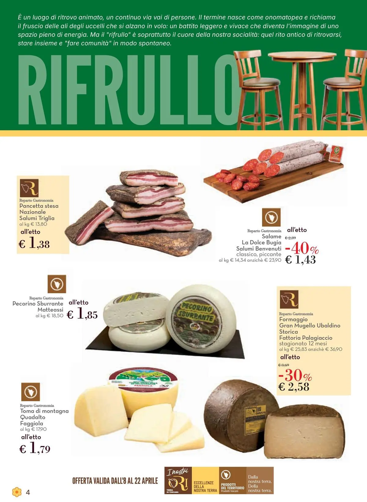 Volantino Conad dal 08/04/2026 > Anteprima | Pagina: 4 | Prodotti: Salame, Pancetta, Formaggio, Pecorino