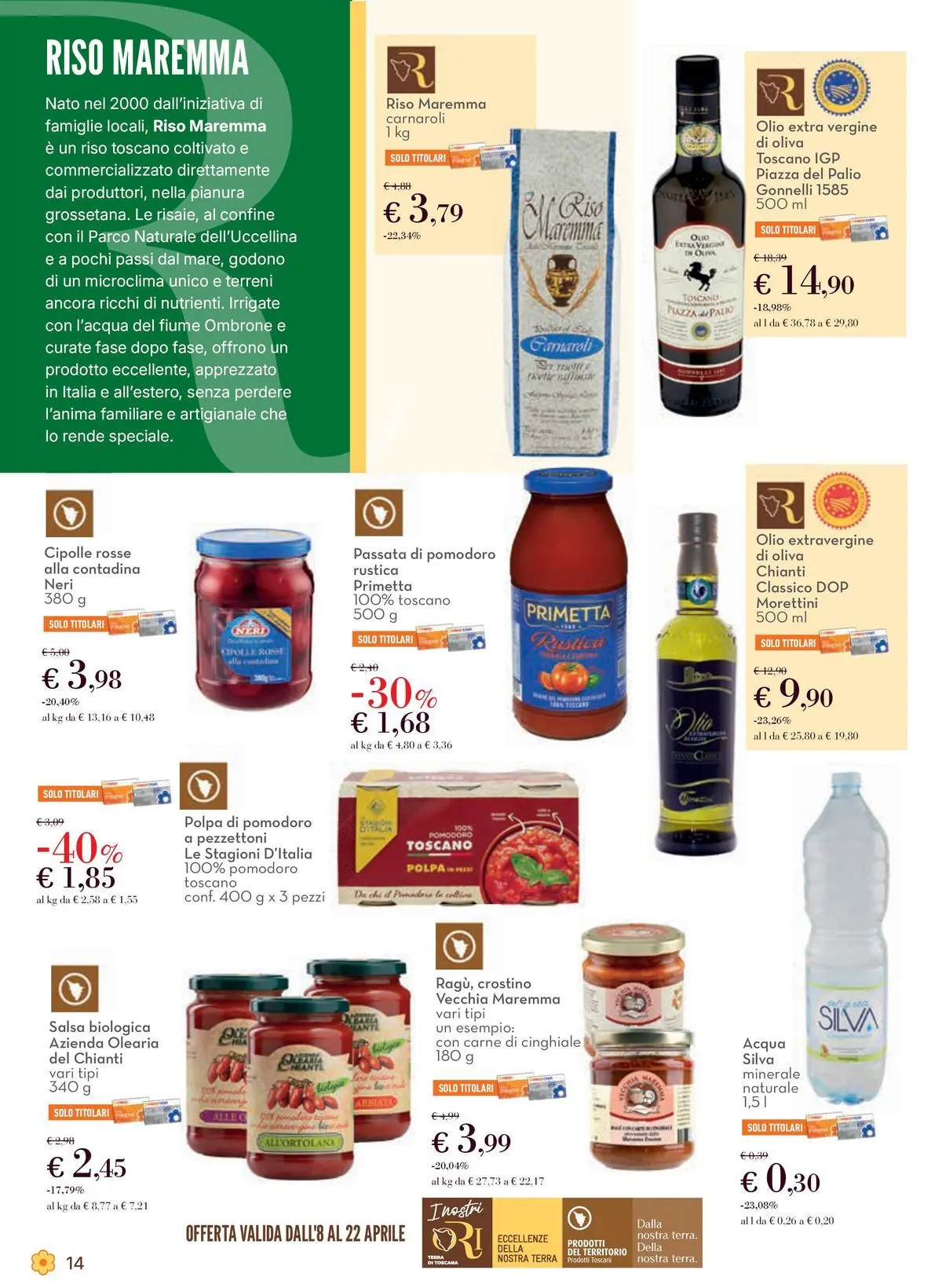 Volantino Conad dal 08/04/2026 > Anteprima | Pagina: 14 | Prodotti: Riso, Salsa, Olive, Olio extra vergine