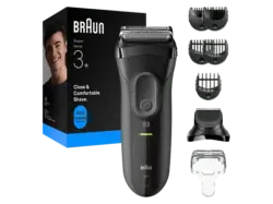 Braun Series 3+ 3000BT Nass- & Trockenrasierer (Akkubetrieb, Grau, 3 Flex-Klingen)
