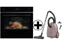 AEG TR7PB63ZSB 7000 MealAssist mit SteamCrisp&reg; Backofen inkl. AB61C1WP Staubsauger mit Beutel (Rosa)