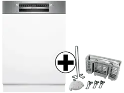 Bosch SMI4HTS14E Serie 4 Geschirrsp&uuml;ler inkl. Sp&uuml;lhilfe-Set (Einbauger&auml;t, Besteckkorb, 598 mm breit, 46 dB(A), C, Silber)
