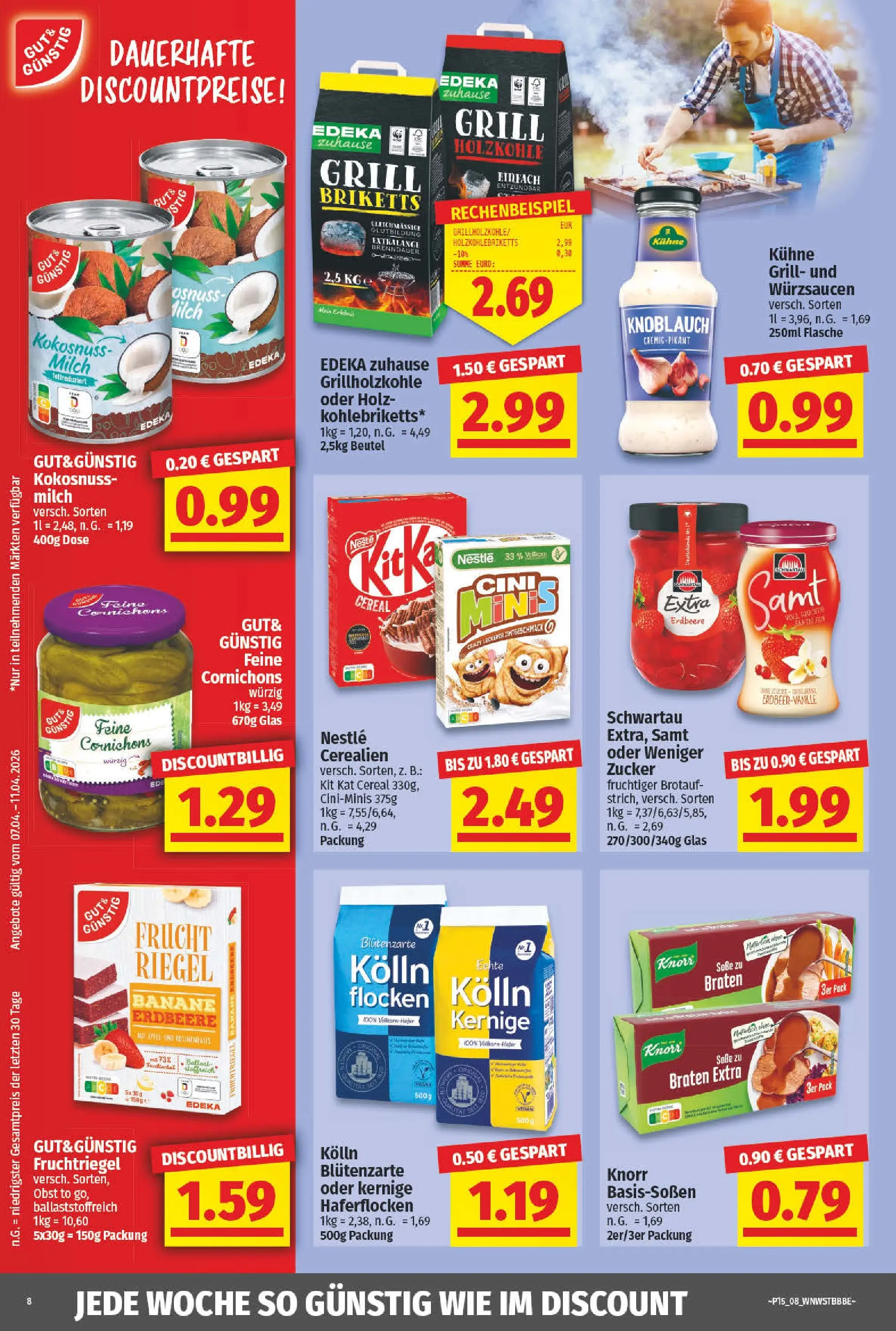 Angebote - nah & gut: Wochenangebote (ab 06.04.2026) zum Blättern | Seite: 8 | Produkte: Knorr, Obst, Knoblauch, Flocken