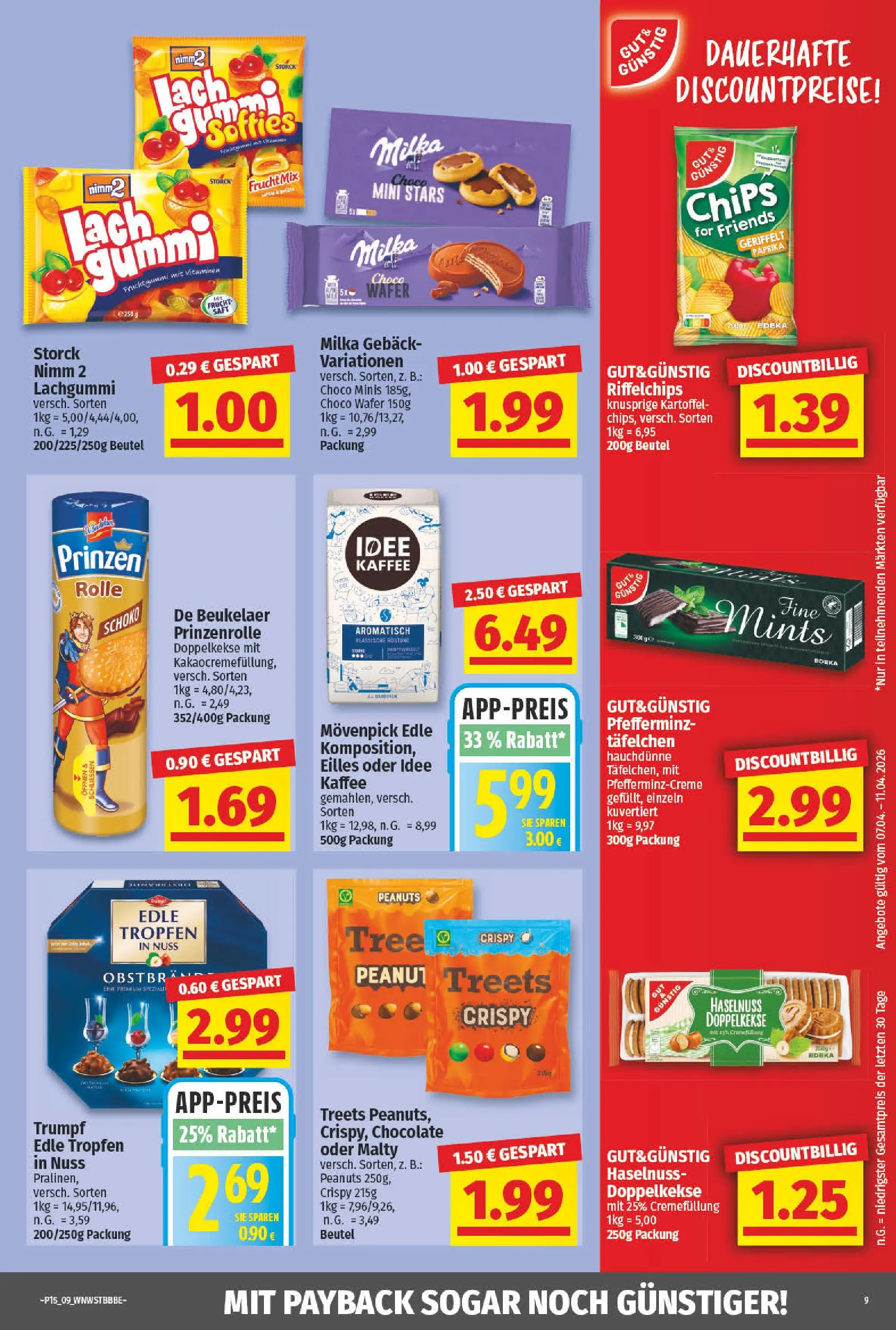 Angebote - nah & gut: Wochenangebote (ab 06.04.2026) zum Blättern | Seite: 9 | Produkte: Idee kaffee, Milka, Paprika, Chips