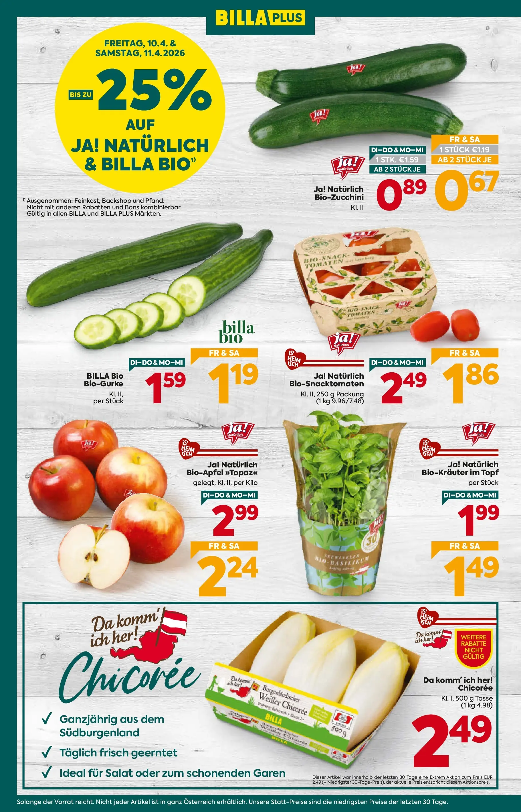 Billa Plus Flugblatt - Salzburg von 07.04.2026 - Aktuelle Angebote | Seite: 4 | Produkte: Salat, Tomaten