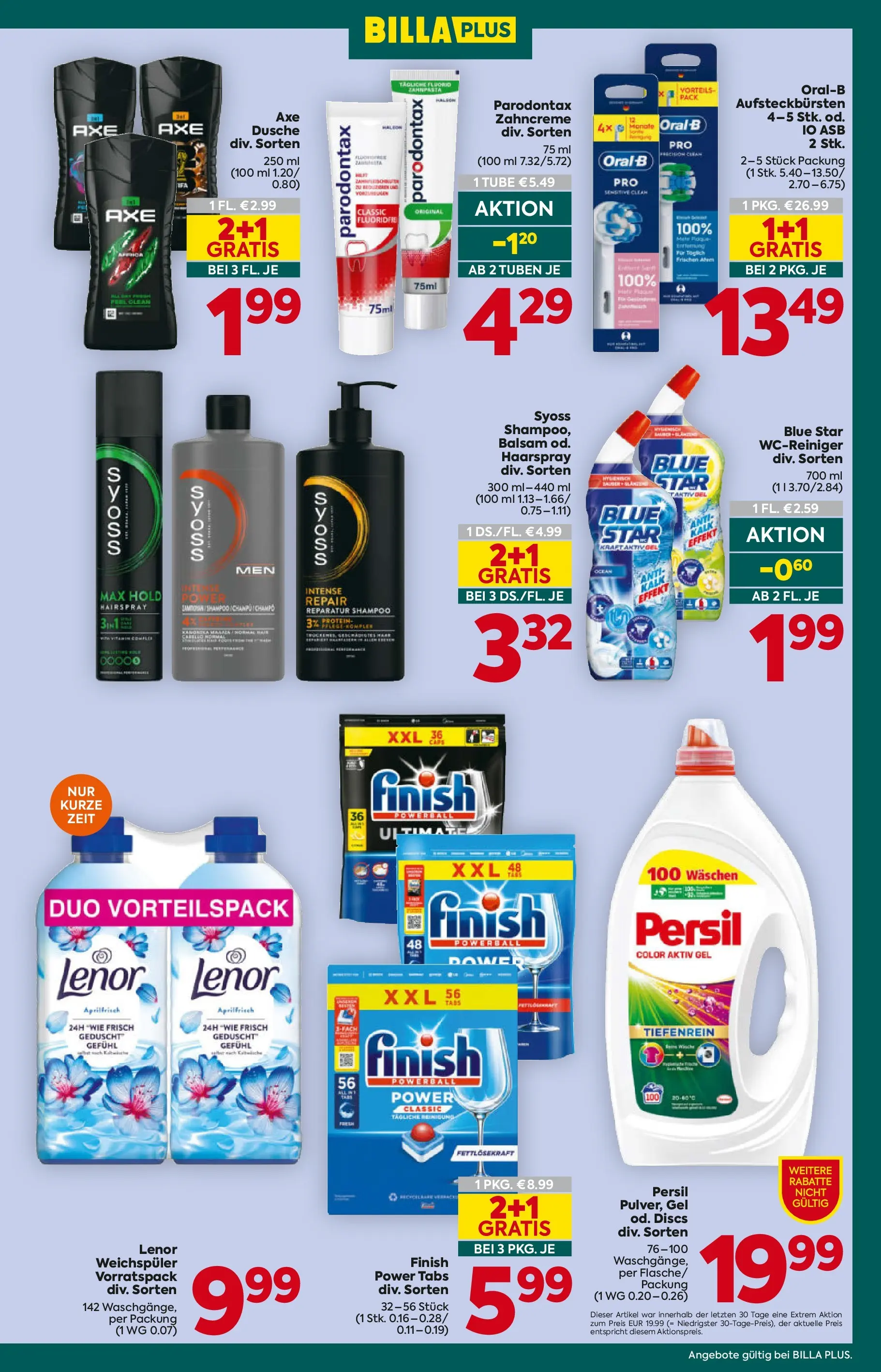 Billa Plus Flugblatt - Salzburg von 07.04.2026 - Aktuelle Angebote | Seite: 15 | Produkte: Dusche, Shampoo, Haarspray, Zahnpasta