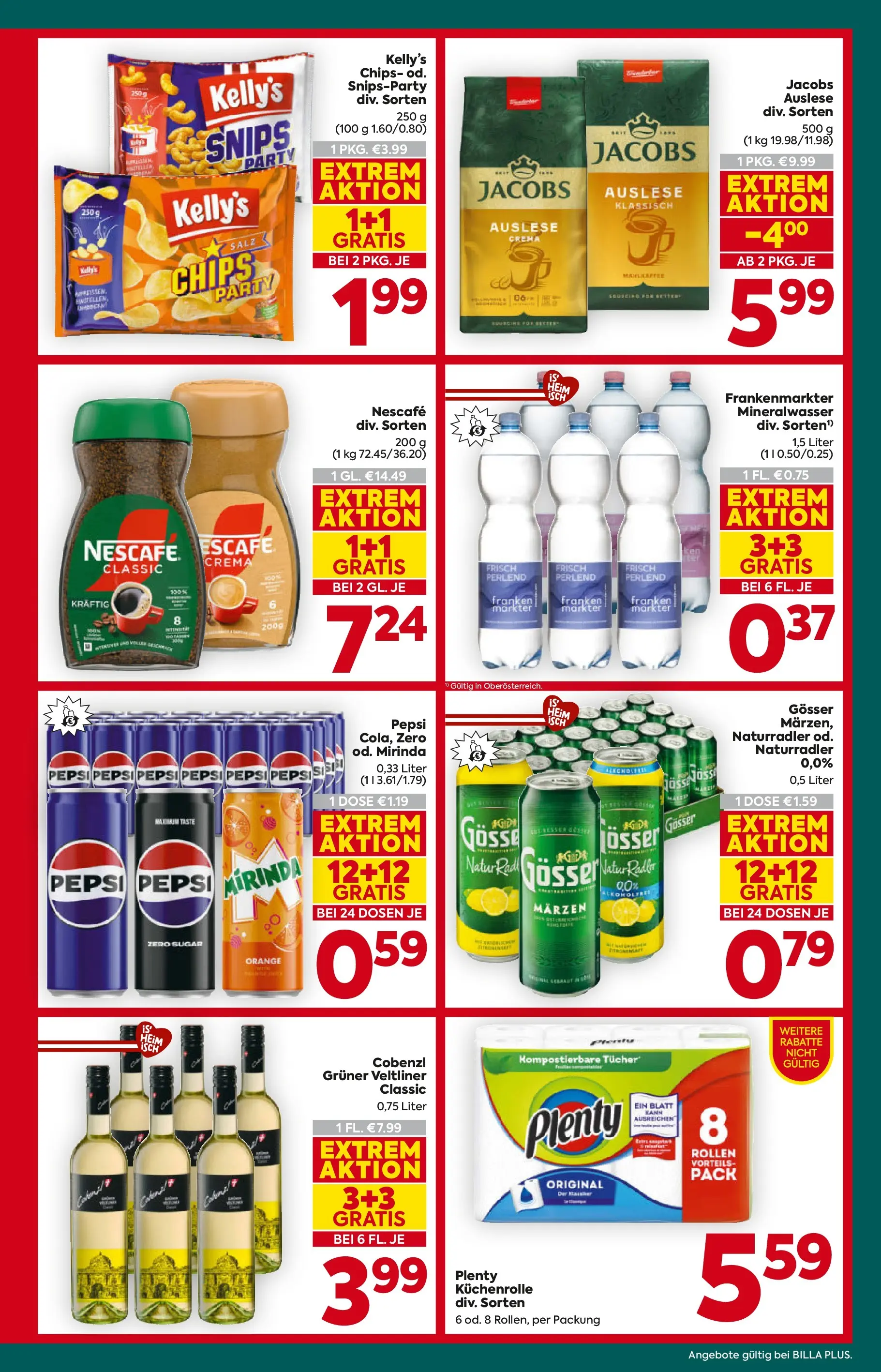 Billa Plus Flugblatt - Oberösterreich von 07.04.2026 - Aktuelle Angebote | Seite: 7 | Produkte: Chips, Salz