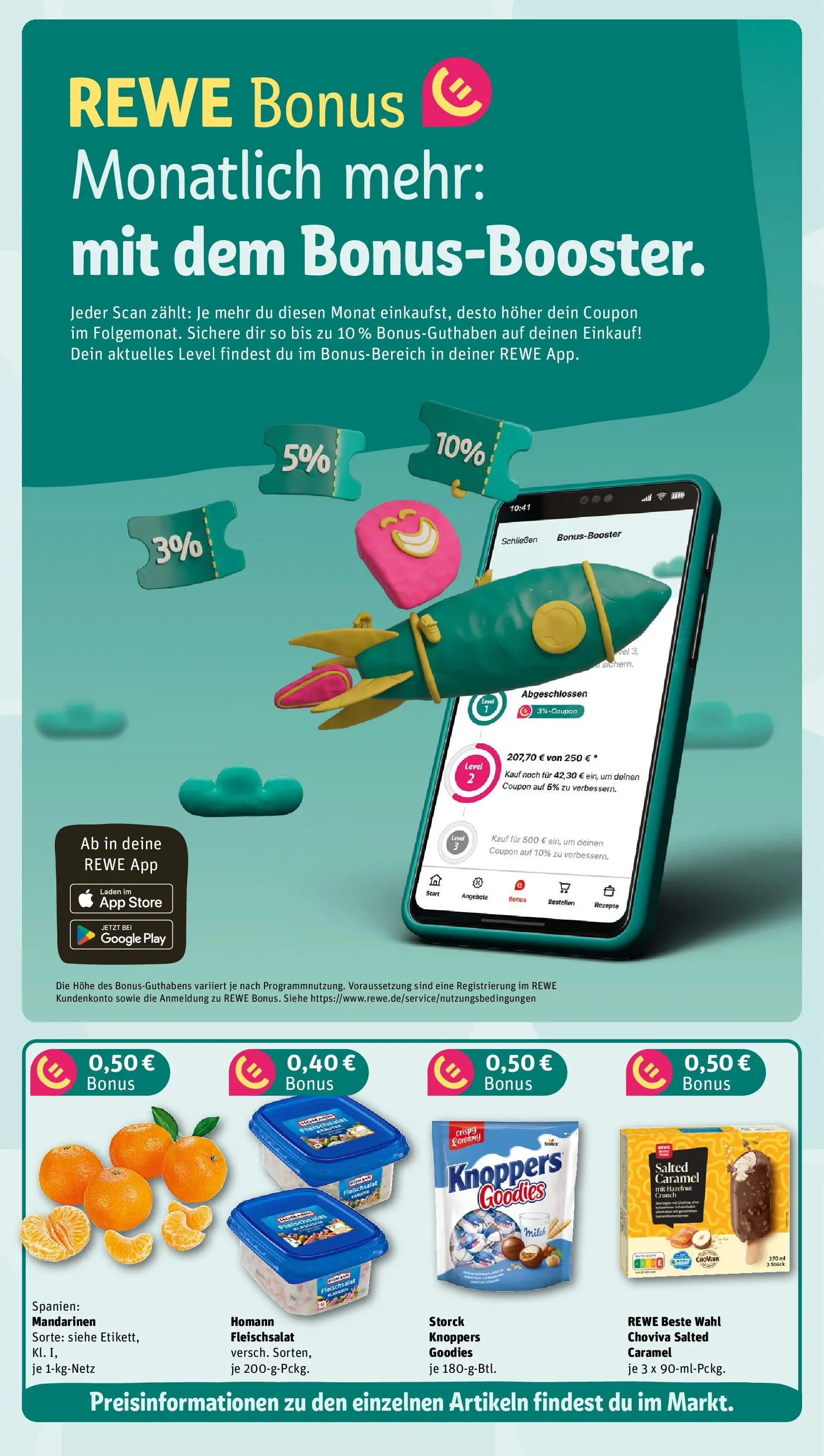 REWE Prospekt ab 05.04.2026 zum Blättern » Angebote | Seite: 3 | Produkte: Milch, Mandarinen, Knoppers