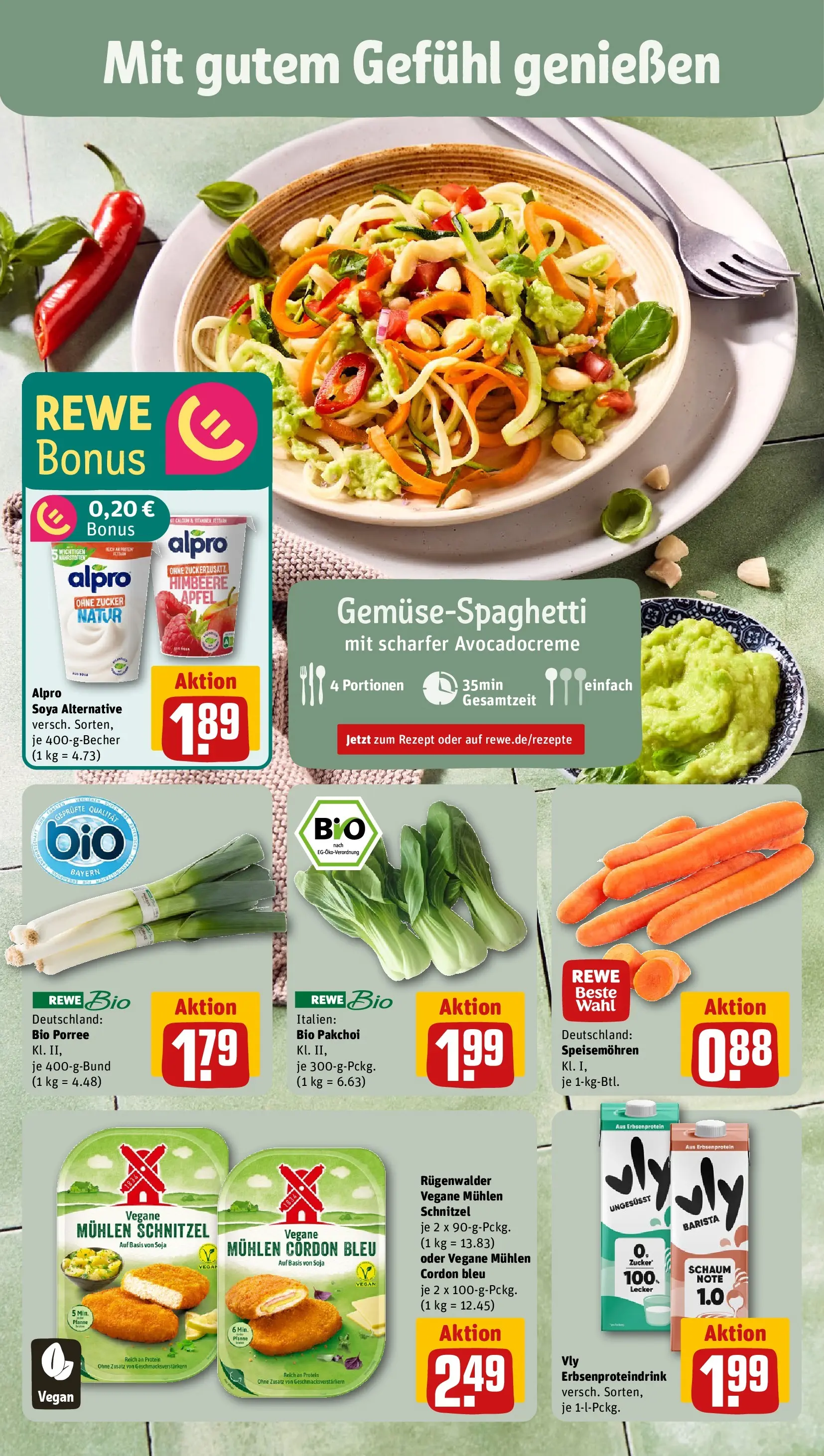 REWE Prospekt ab 05.04.2026 zum Blättern » Angebote | Seite: 4 | Produkte: Äpfel, Schnitzel, Zucker, Himbeere