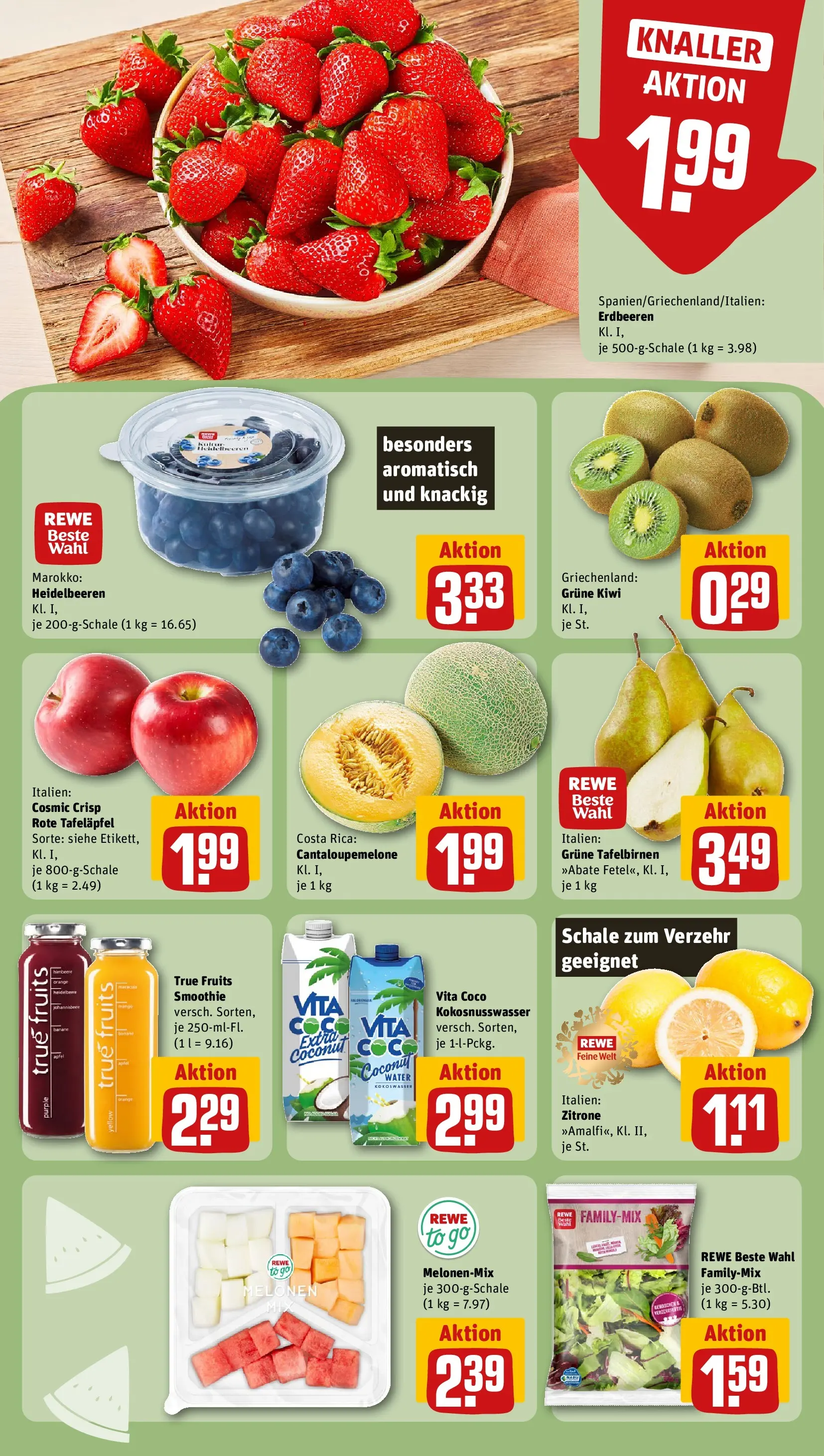 REWE Prospekt ab 05.04.2026 zum Blättern » Angebote | Seite: 6 | Produkte: Äpfel, Zitrone, Erdbeeren, Kiwi