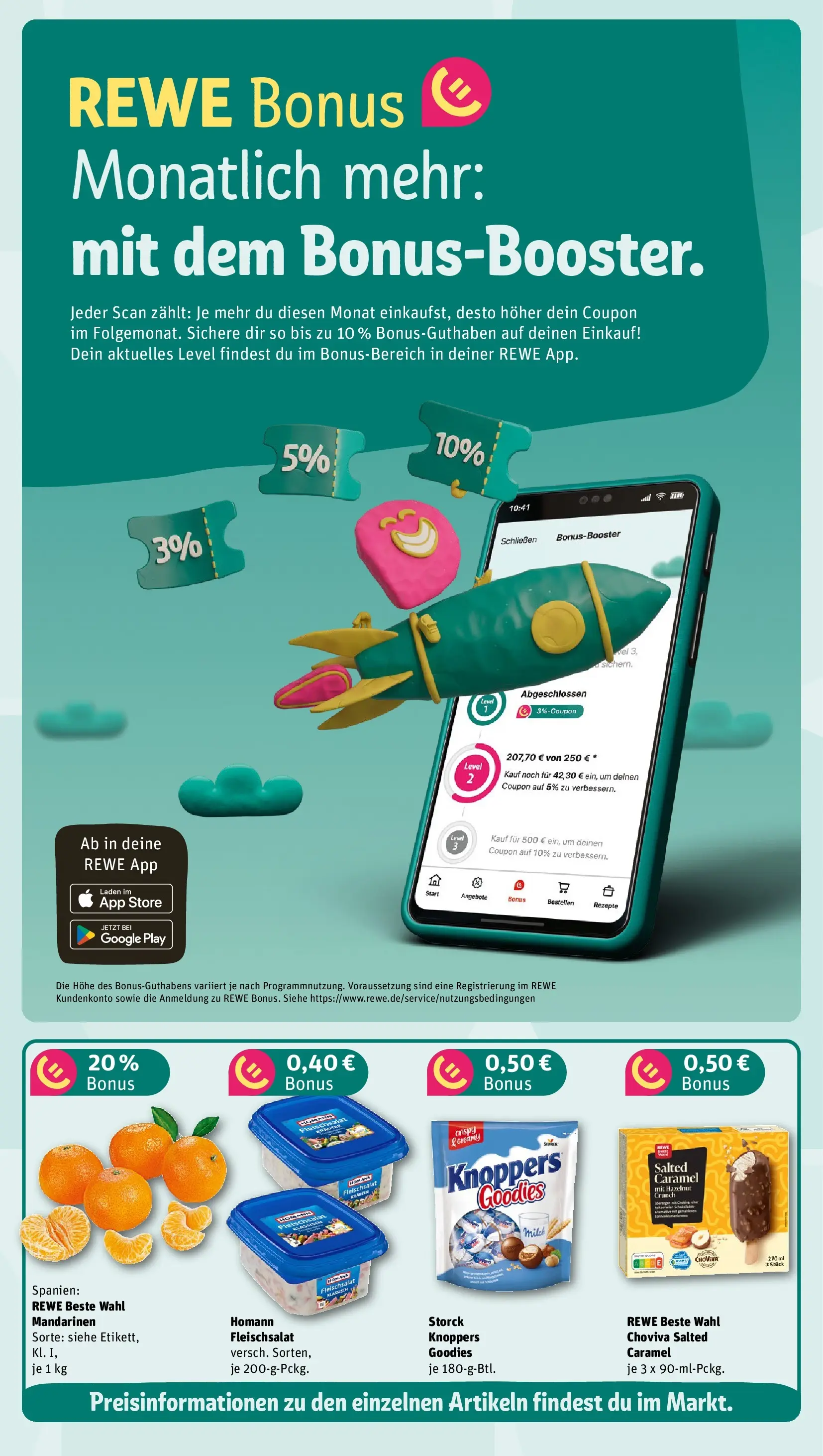 REWE Prospekt ab 05.04.2026 zum Blättern » Angebote | Seite: 3 | Produkte: Milch, Mandarinen, Knoppers
