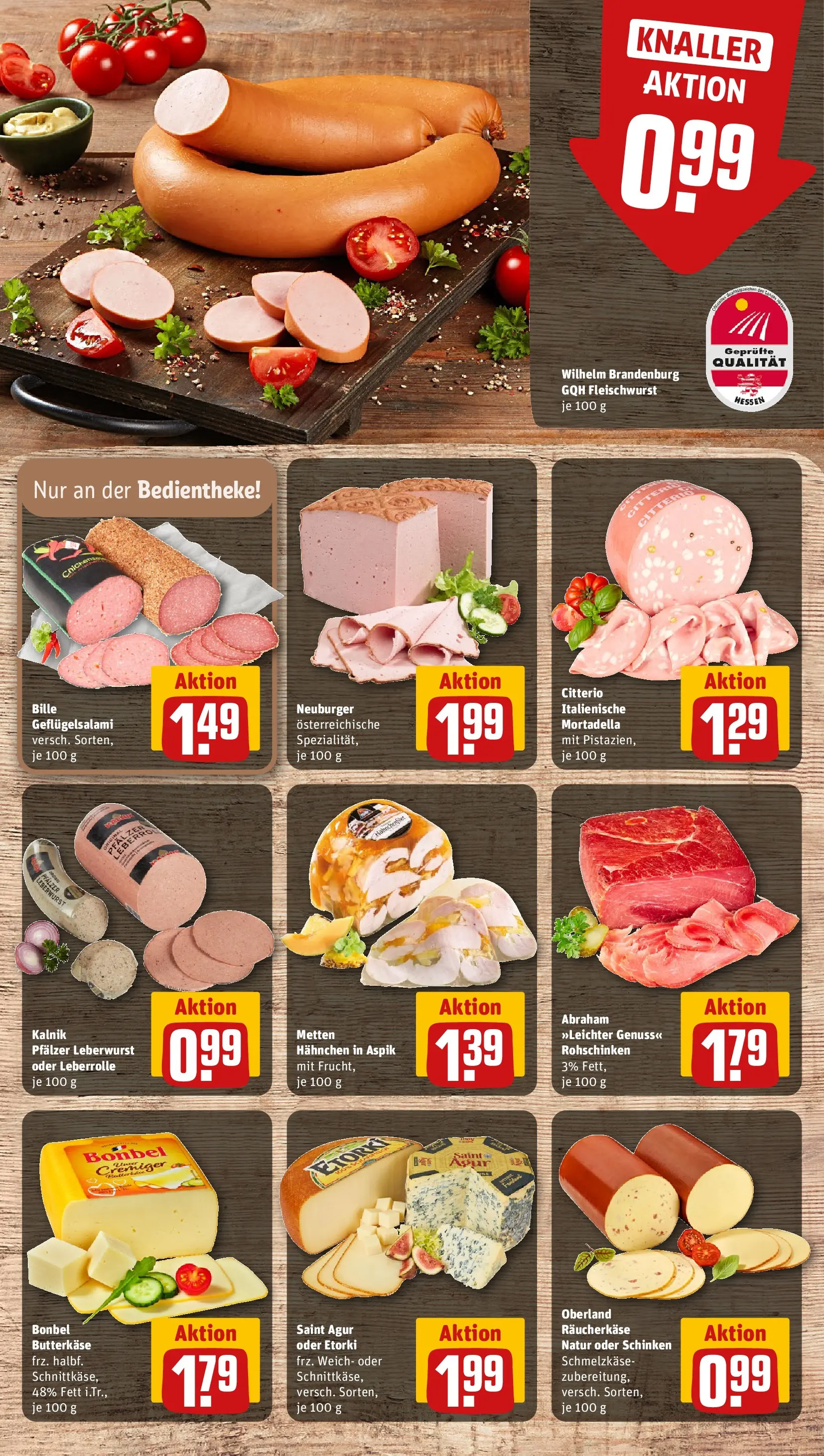 REWE Prospekt ab 05.04.2026 zum Blättern » Angebote | Seite: 9 | Produkte: Hahnchen, Salami, Schinken
