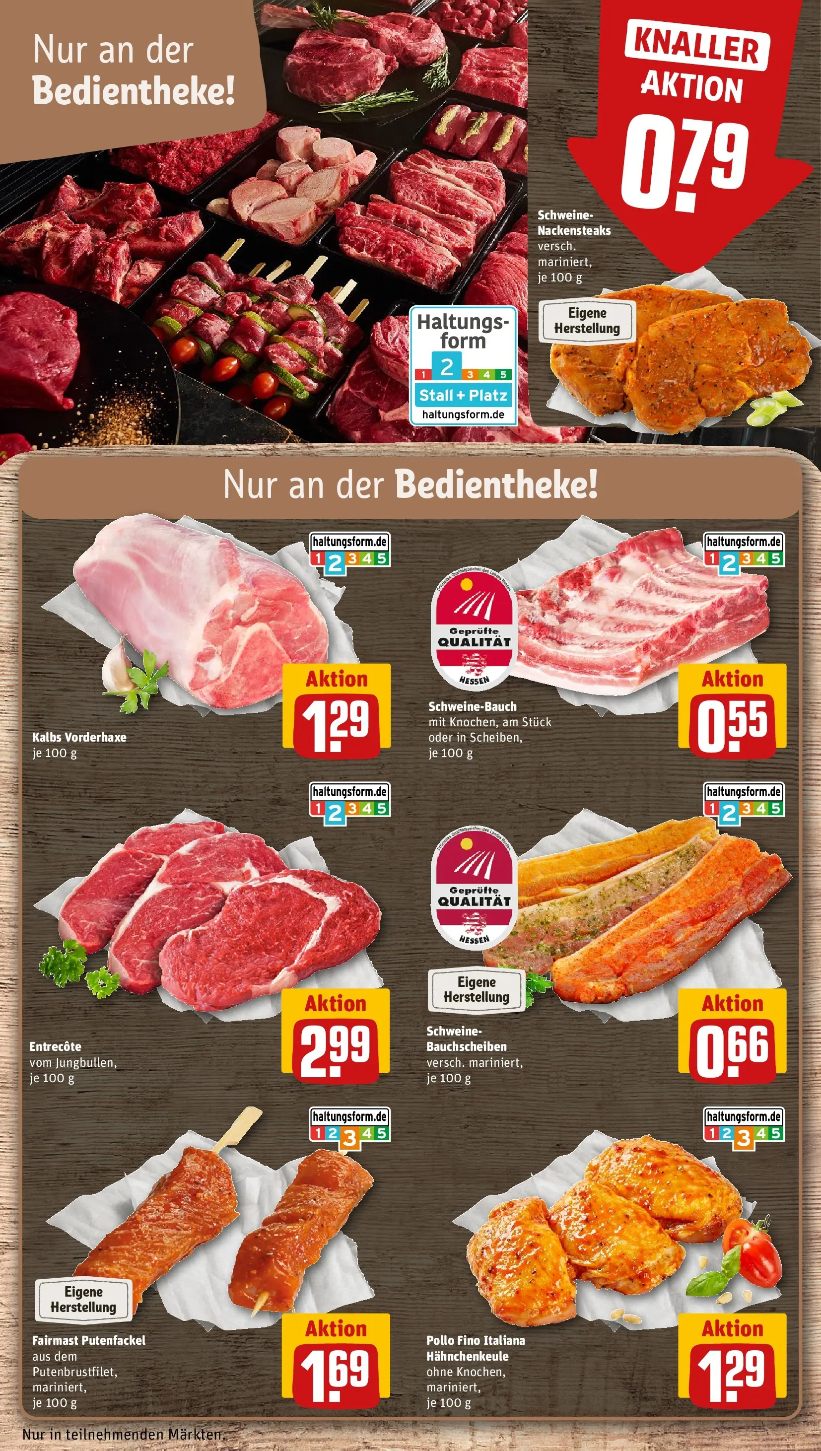 REWE Prospekt ab 05.04.2026 zum Blättern » Angebote | Seite: 10 | Produkte: Nackensteaks, Schweinebauch, Entrecote