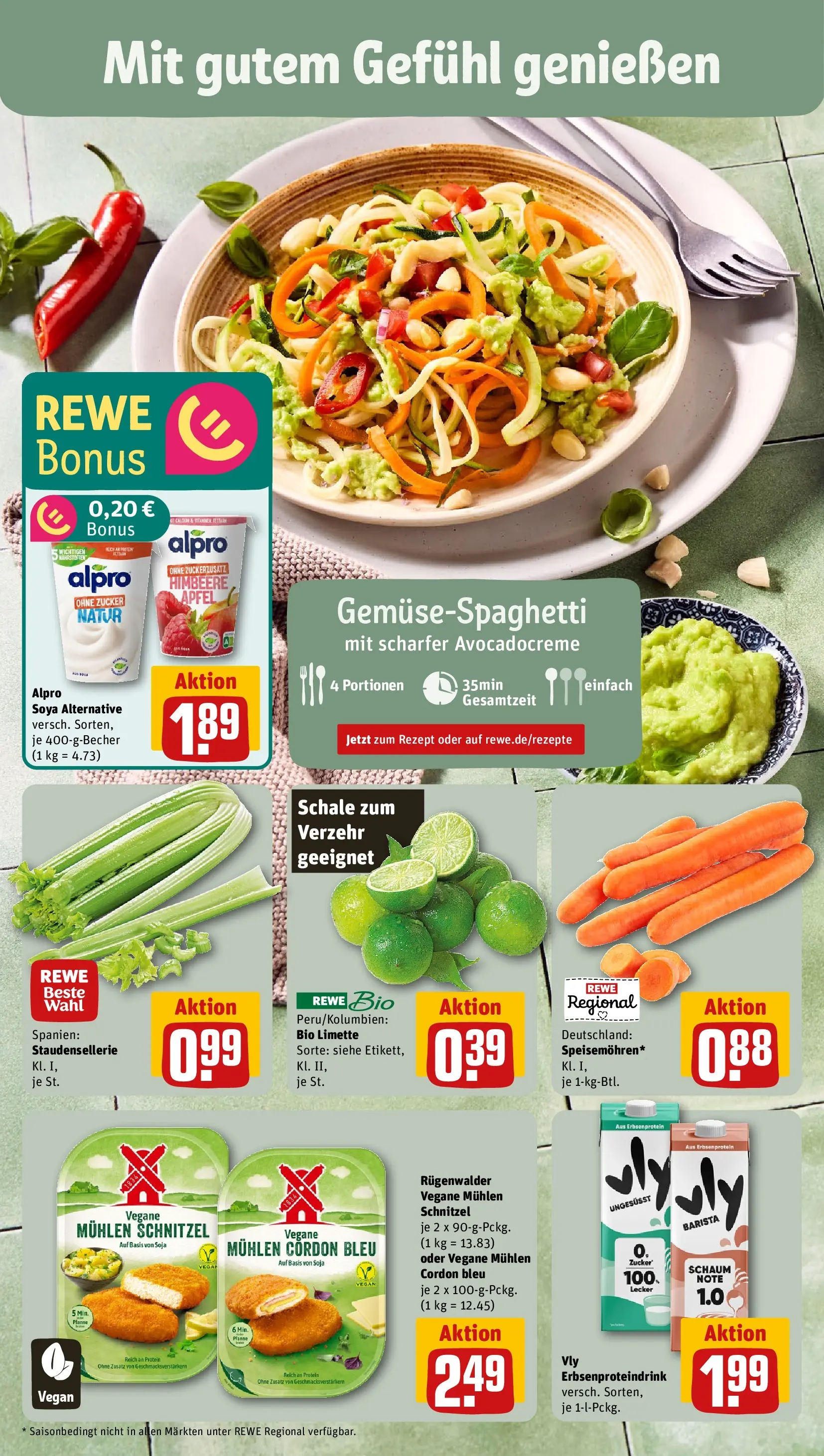 REWE Prospekt ab 05.04.2026 zum Blättern » Angebote | Seite: 4 | Produkte: Äpfel, Zucker, Limette, Himbeere