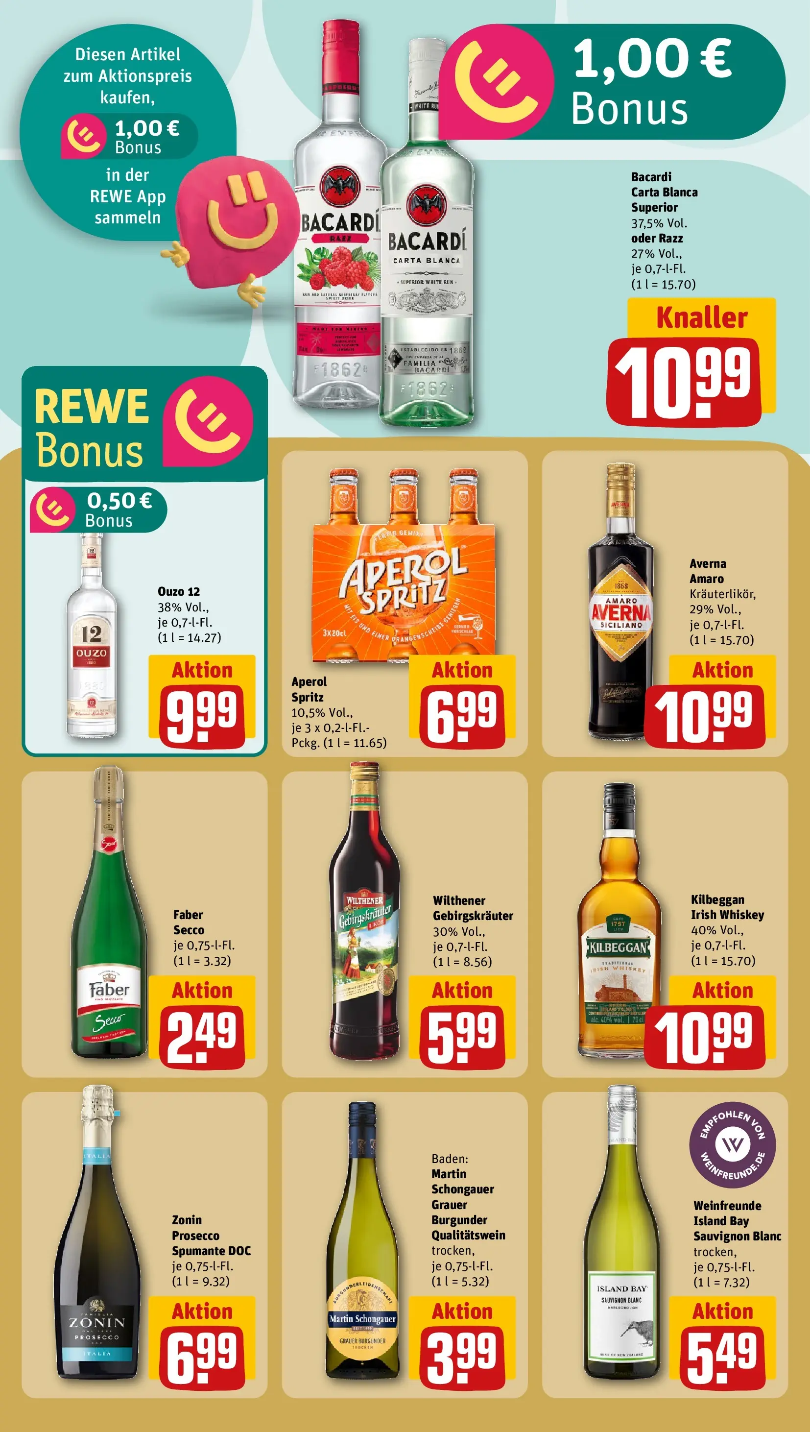 REWE Prospekt ab 05.04.2026 zum Blättern » Angebote | Seite: 17 | Produkte: Ouzo 12, Ouzo, Prosecco, Whiskey