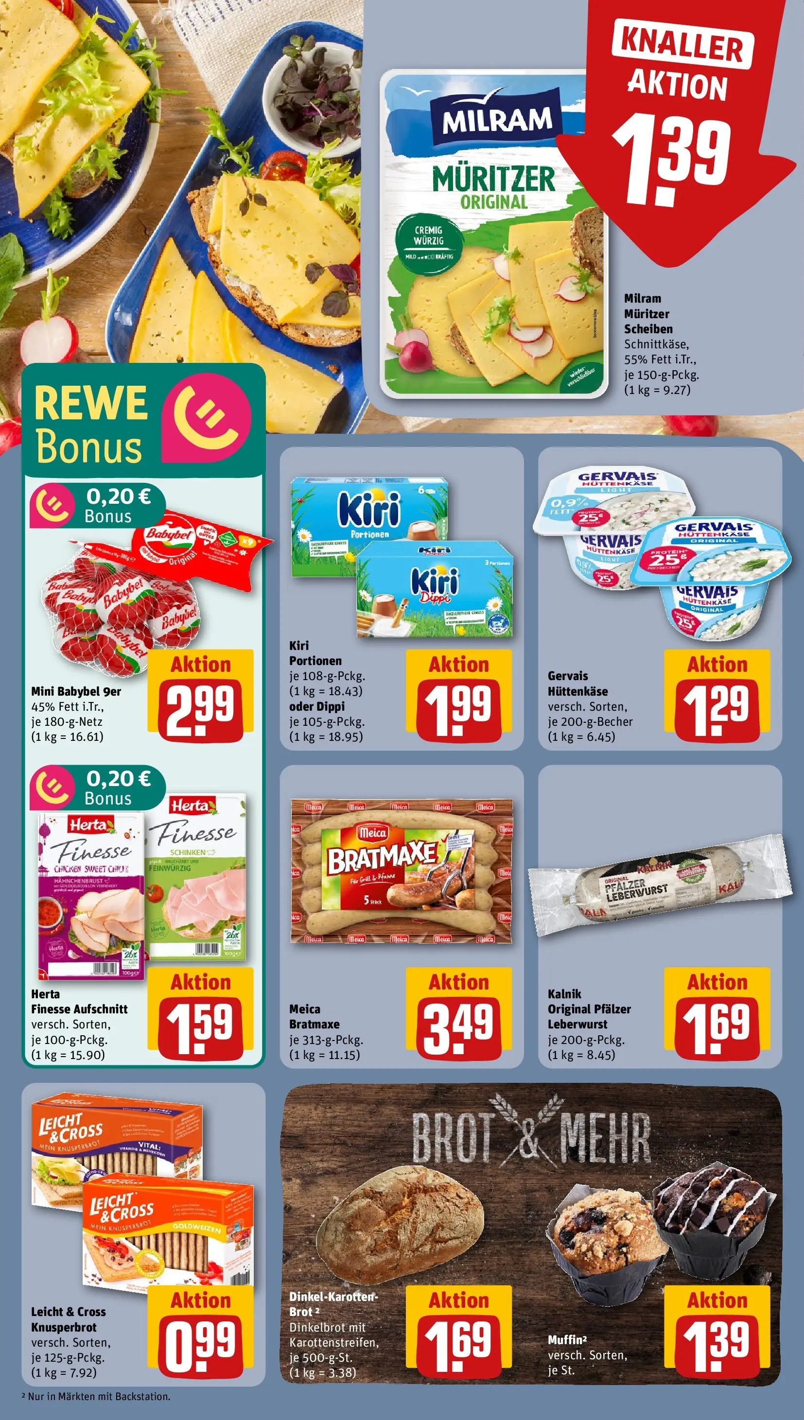 REWE Prospekt ab 05.04.2026 zum Blättern » Angebote | Seite: 12 | Produkte: Meica, Milram, Brot, Hüttenkäse