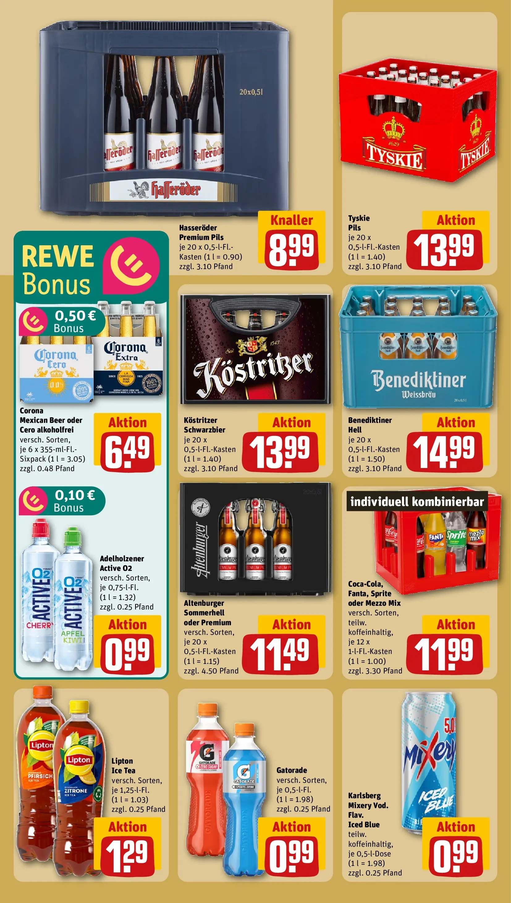 REWE Prospekt ab 05.04.2026 zum Blättern » Angebote | Seite: 16 | Produkte: Tyskie, Pils, Oder mezzo mix, Hasseröder