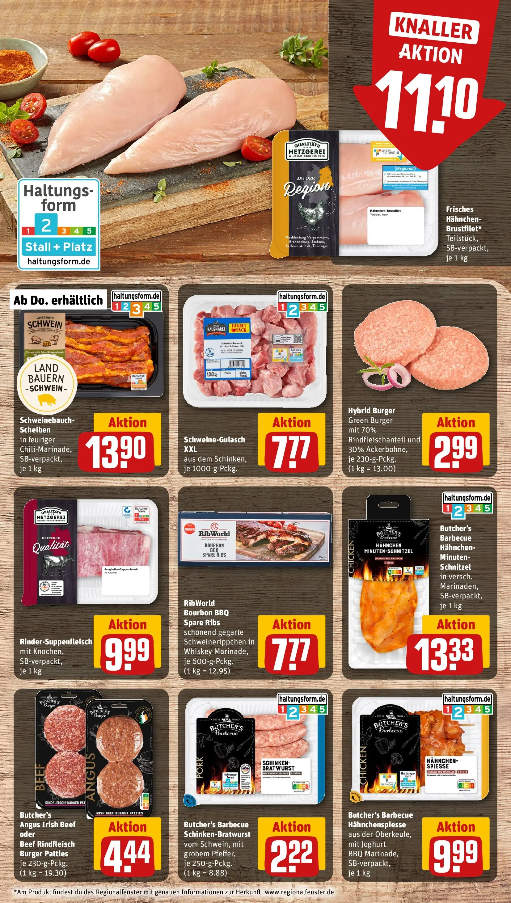 REWE Prospekt ab 05.04.2026 zum Blättern » Angebote | Seite: 8 | Produkte: Schweinegulasch, Joghurt, Spare ribs, Burger