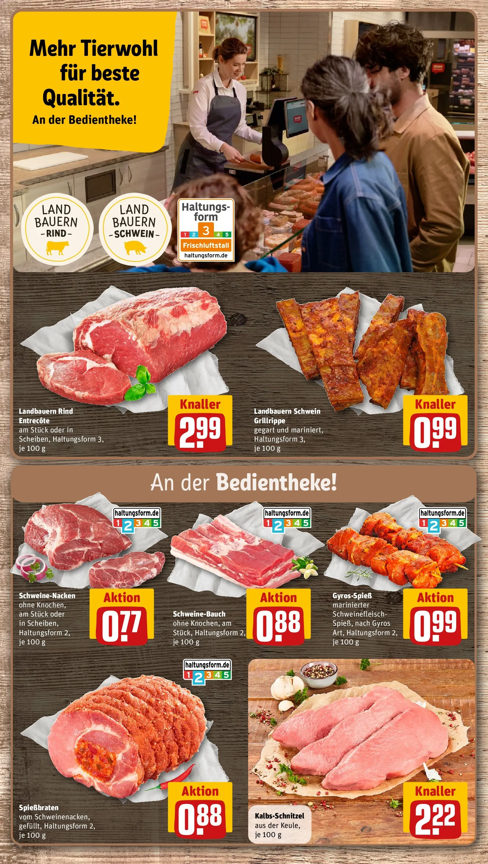 REWE Prospekt ab 05.04.2026 zum Blättern » Angebote | Seite: 10 | Produkte: Schweinebauch, Schweinenacken, Entrecote, Gyros