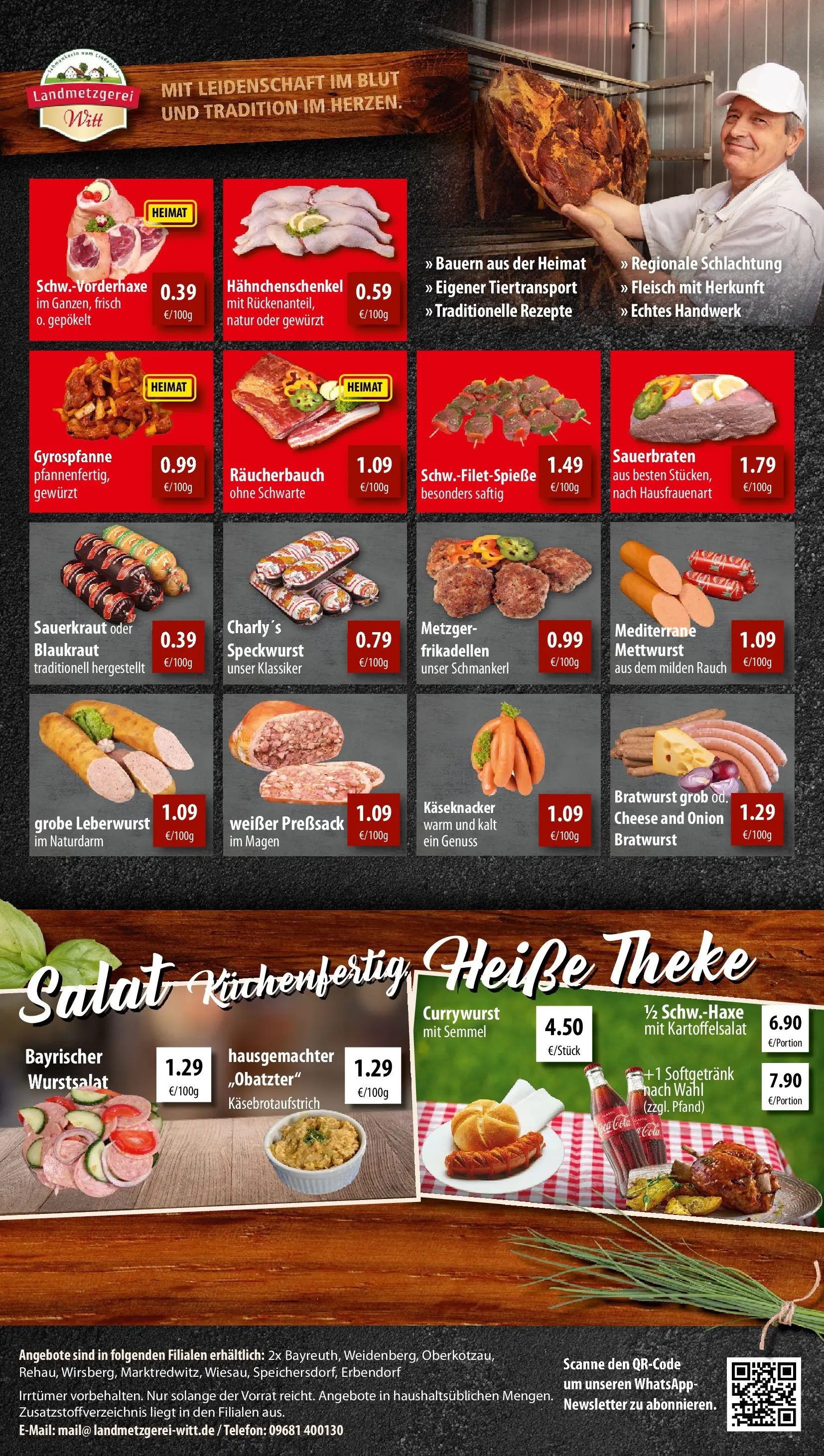 REWE Prospekt ab 05.04.2026 zum Blättern » Angebote | Seite: 9 | Produkte: Hahnchenschenkel, Theke, Salat, Telefon