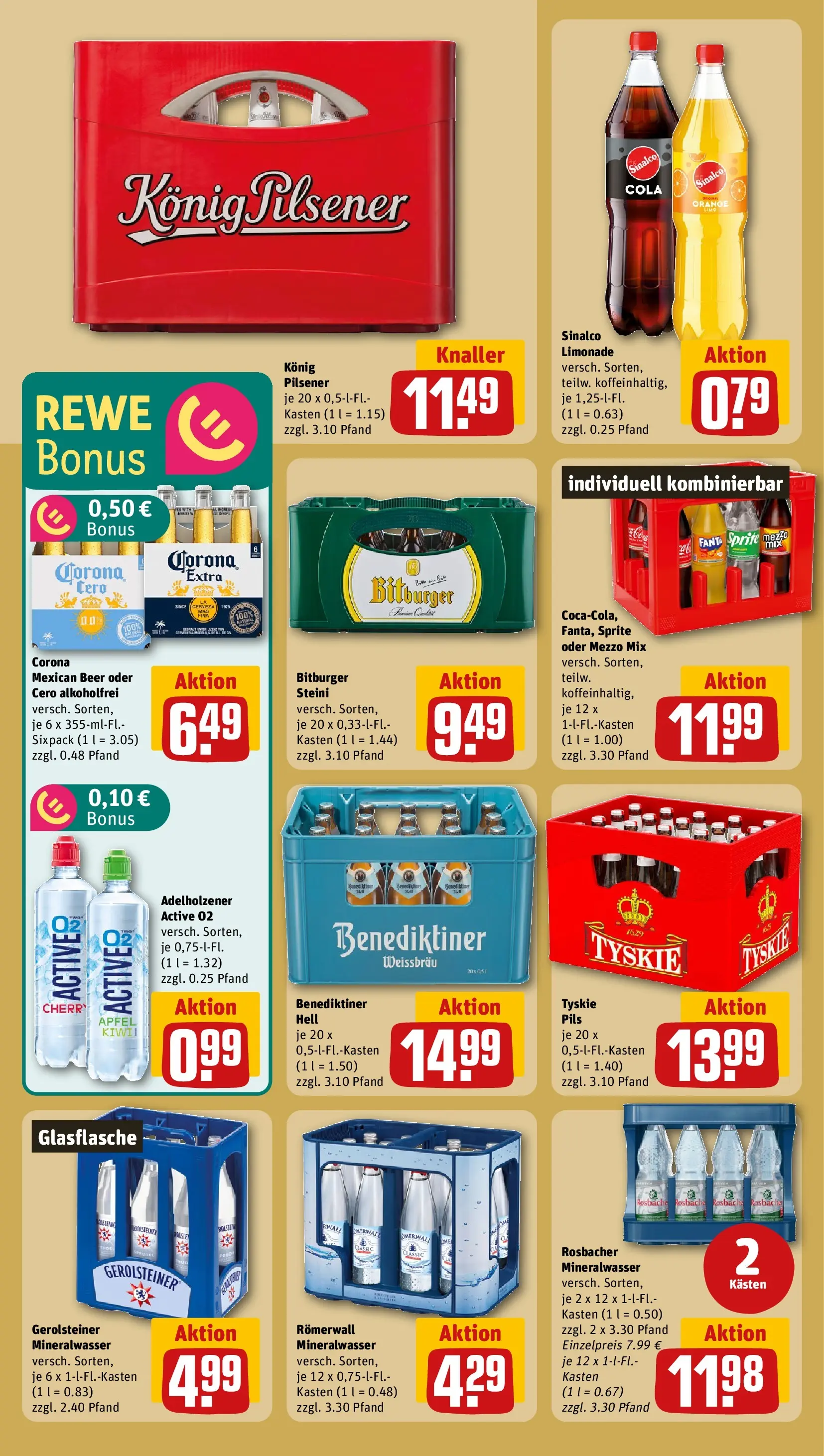 REWE Prospekt ab 05.04.2026 zum Blättern » Angebote | Seite: 14 | Produkte: Sinalco, Tyskie, Fanta, Cola