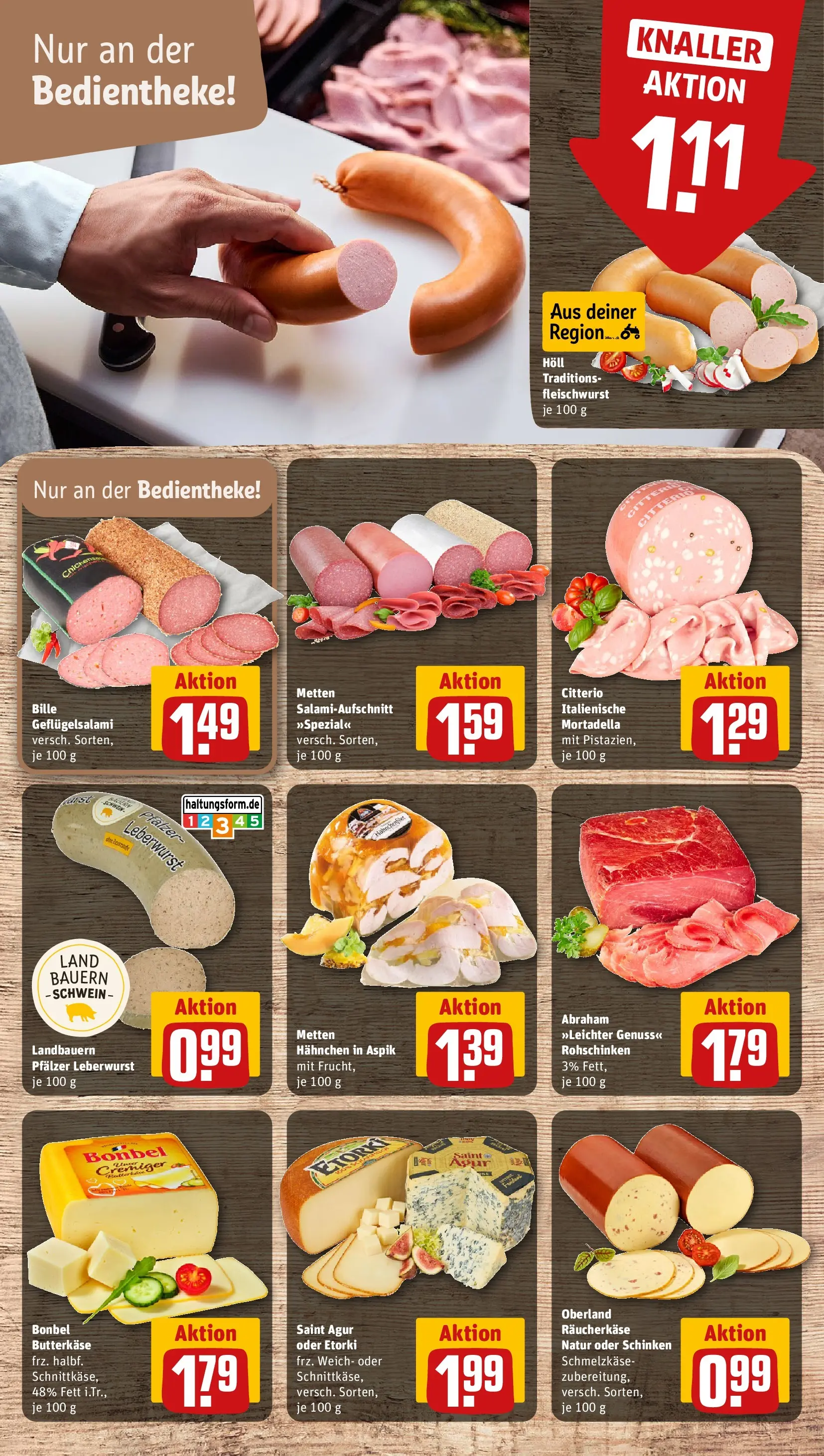REWE Prospekt ab 05.04.2026 zum Blättern » Angebote | Seite: 9 | Produkte: Hahnchen, Salami, Schinken