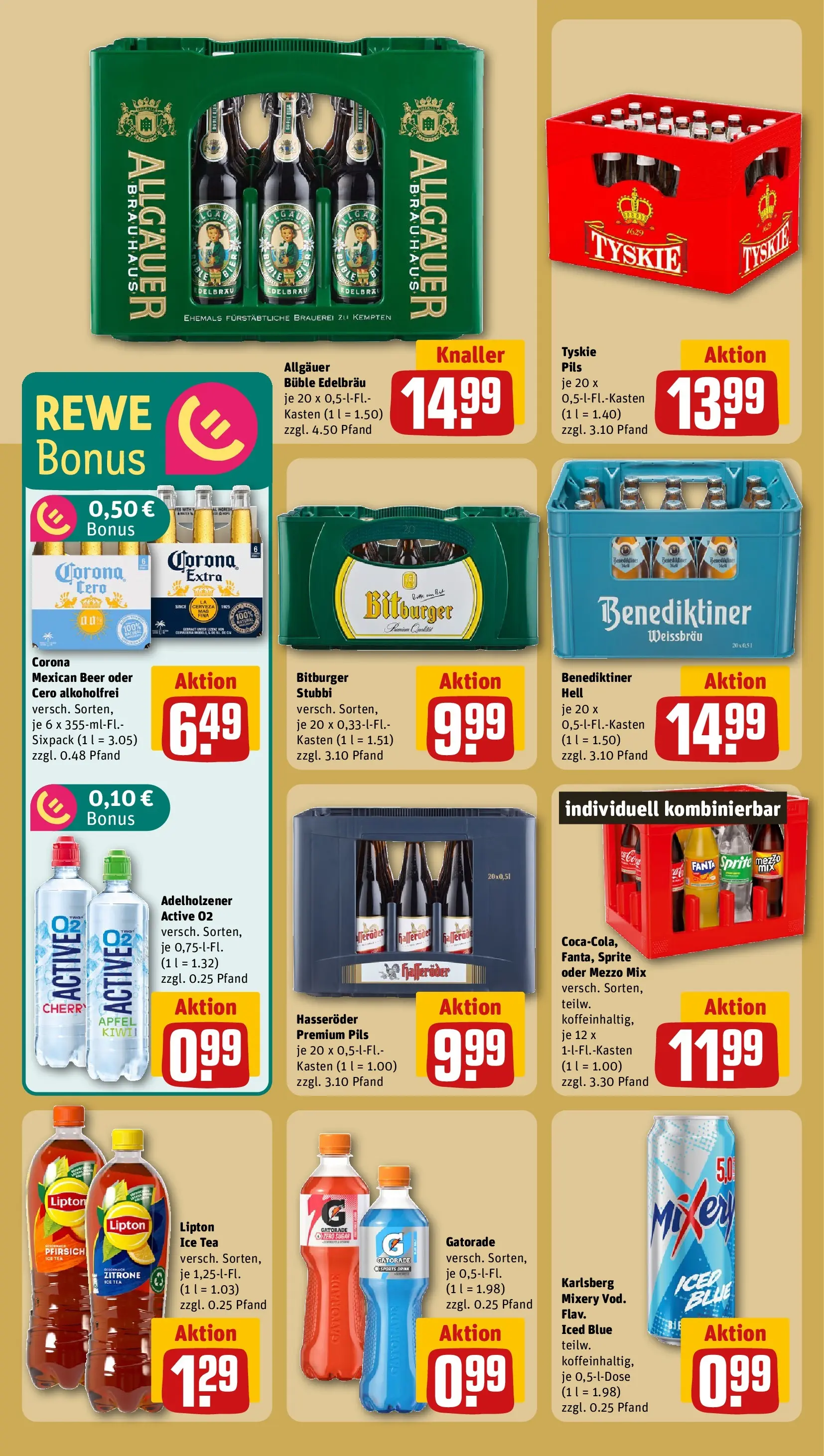REWE Prospekt ab 05.04.2026 zum Blättern » Angebote | Seite: 20 | Produkte: Benediktiner hell, Pfirsich, Oder mezzo mix, Hasseröder