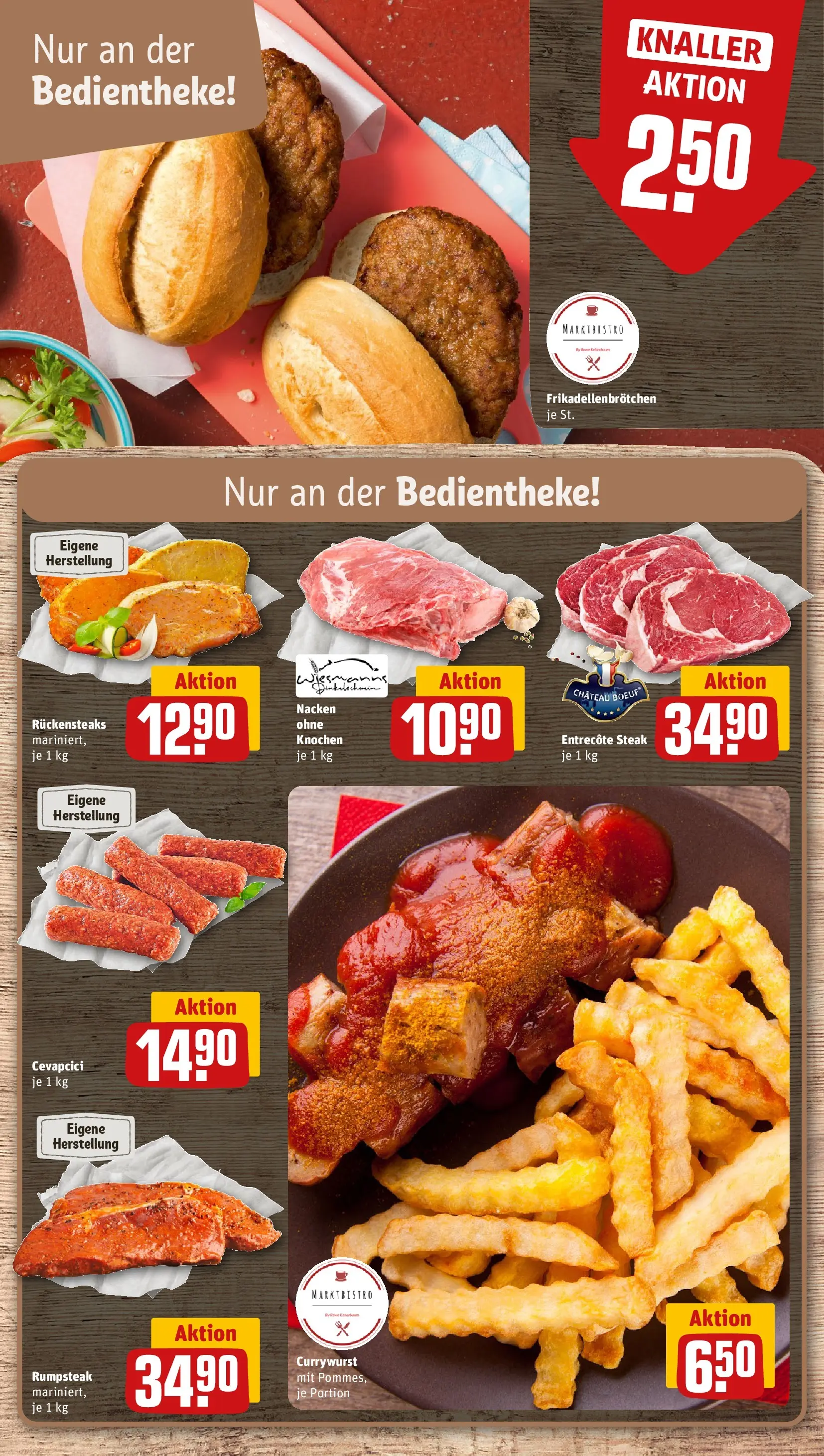 REWE Prospekt ab 05.04.2026 zum Blättern » Angebote | Seite: 8 | Produkte: Pommes, Cevapcici, Entrecote, Steak