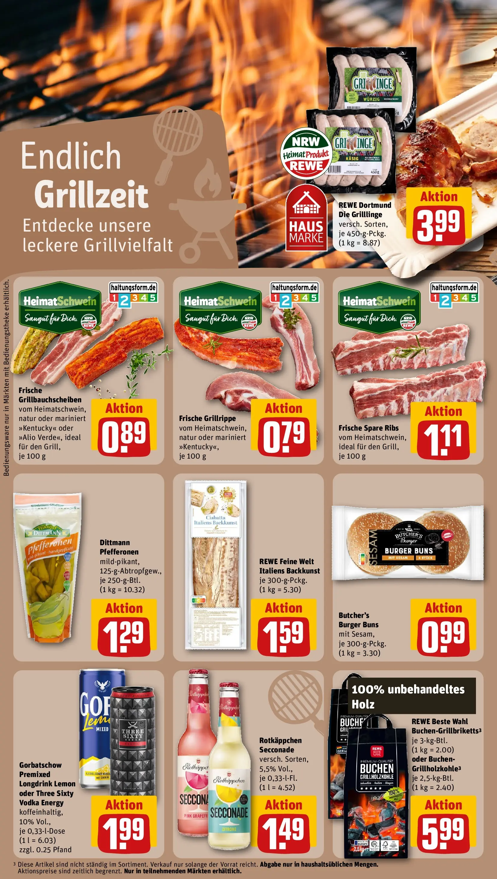 REWE Prospekt ab 05.04.2026 zum Blättern » Angebote | Seite: 14 | Produkte: Energy, Spare ribs, Burger, Zitrone