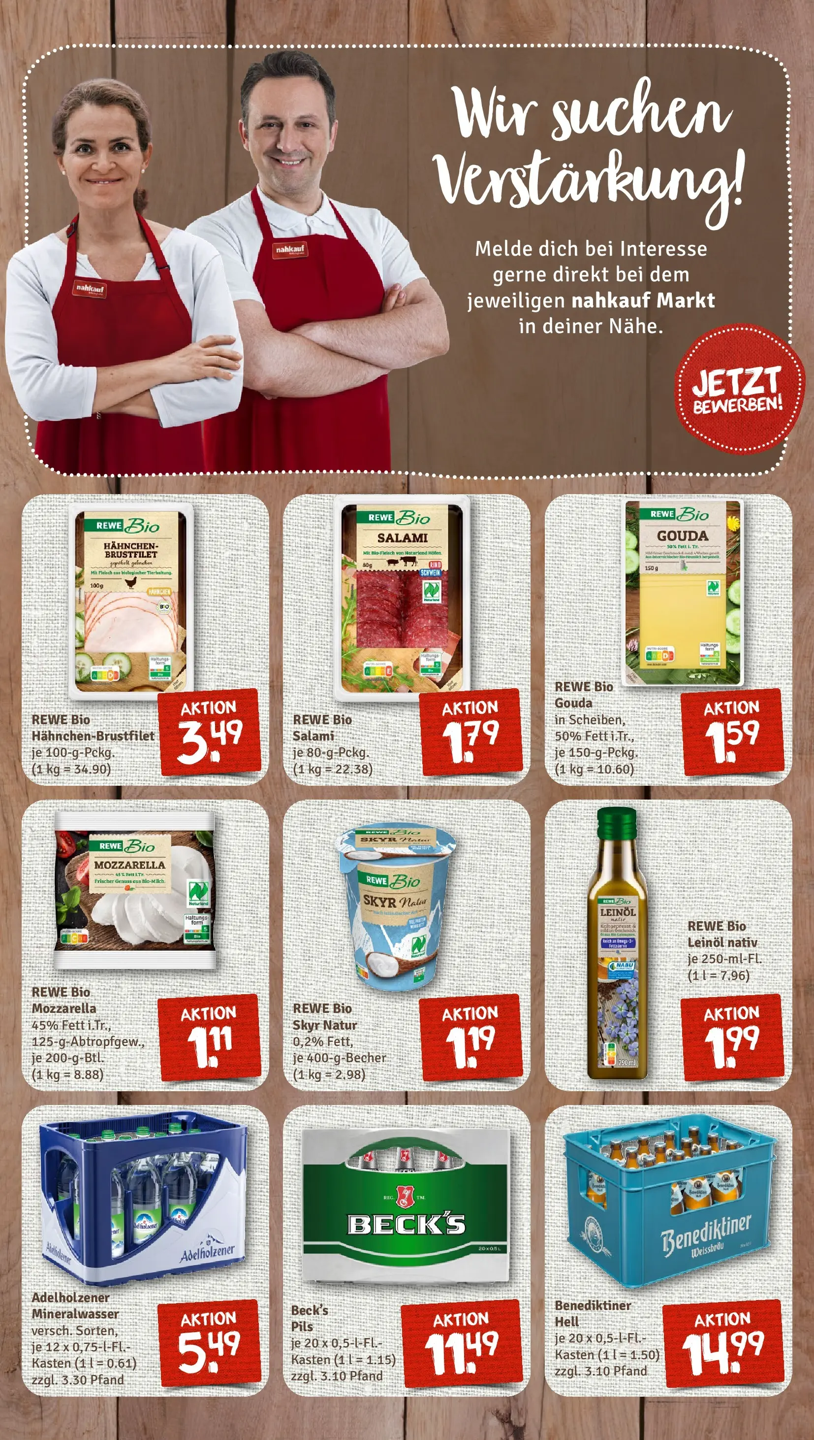 REWE Prospekt ab 05.04.2026 zum Blättern » Angebote | Seite: 7 | Produkte: Hahnchen, Leinöl, Gouda, Fleisch