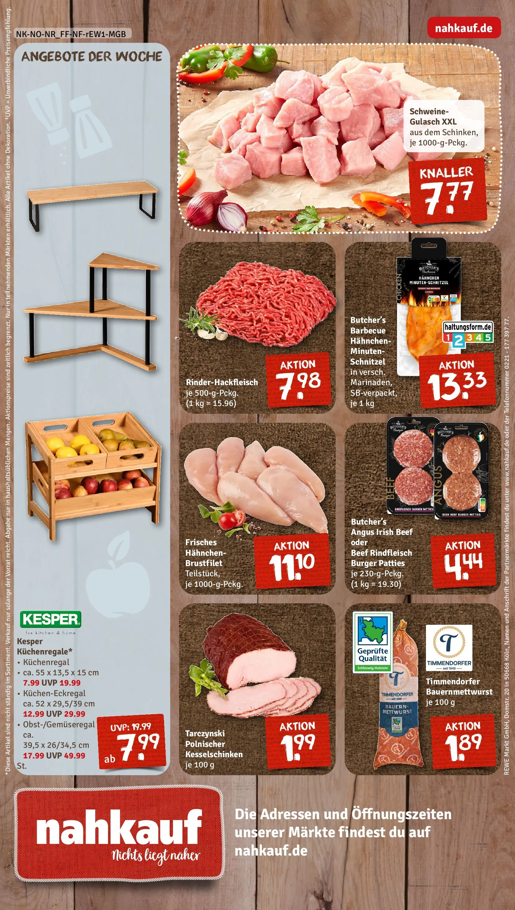 REWE Prospekt ab 05.04.2026 zum Blättern » Angebote | Seite: 12 | Produkte: Hahnchen, Burger, Gulasch, Rindfleisch